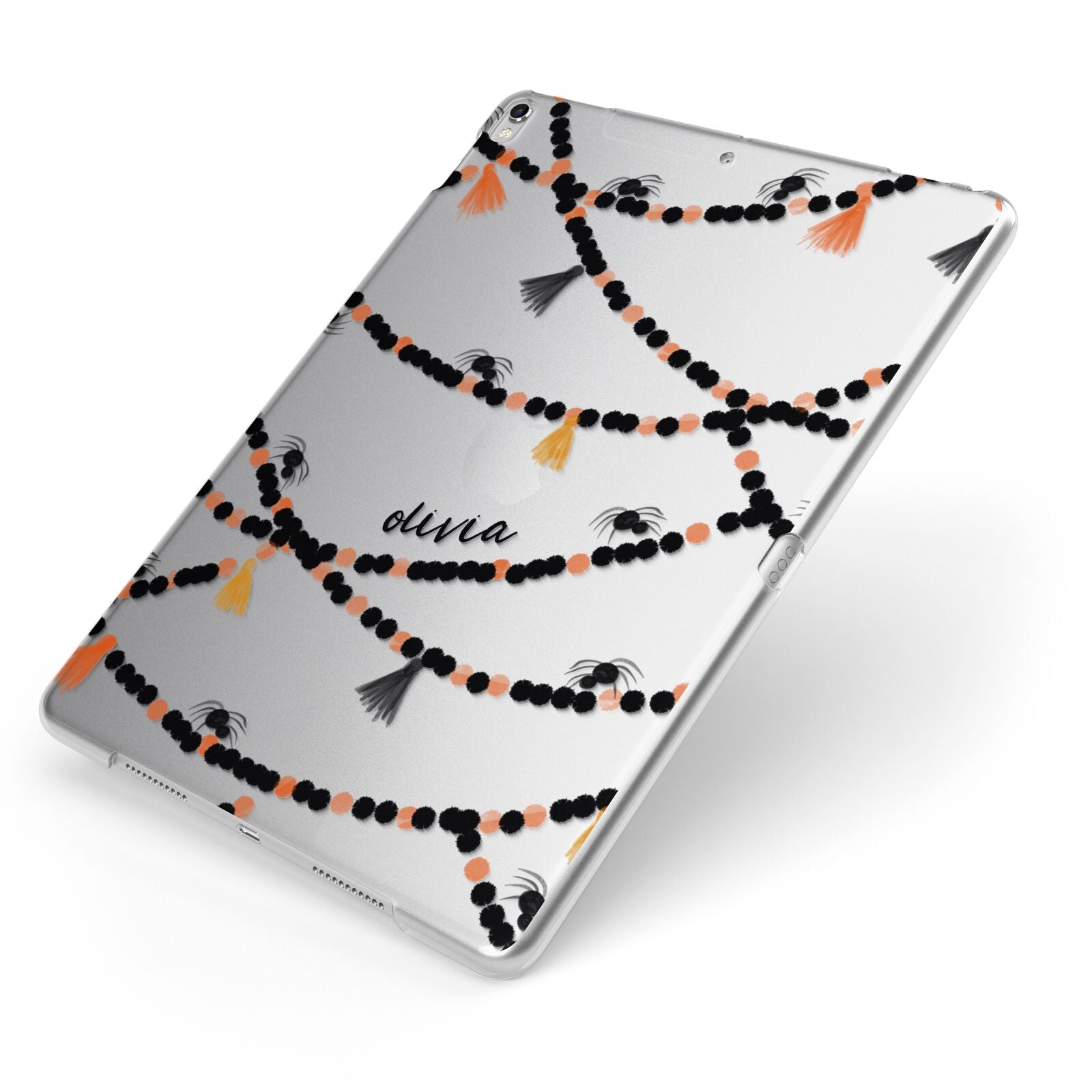 Spider Halloween Apple iPad Case on Silver iPad Side View