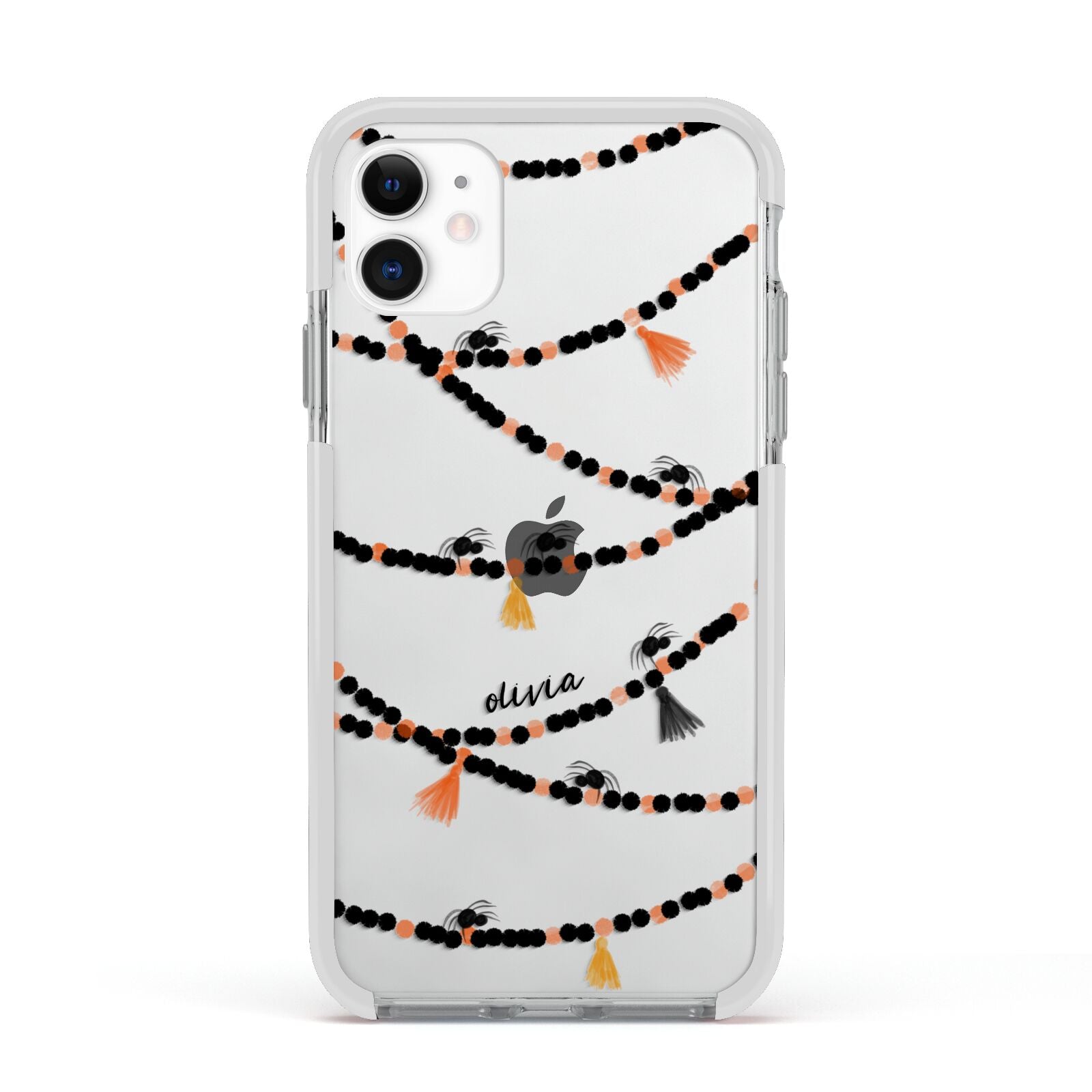 Spider Halloween Apple iPhone 11 in White with White Impact Case