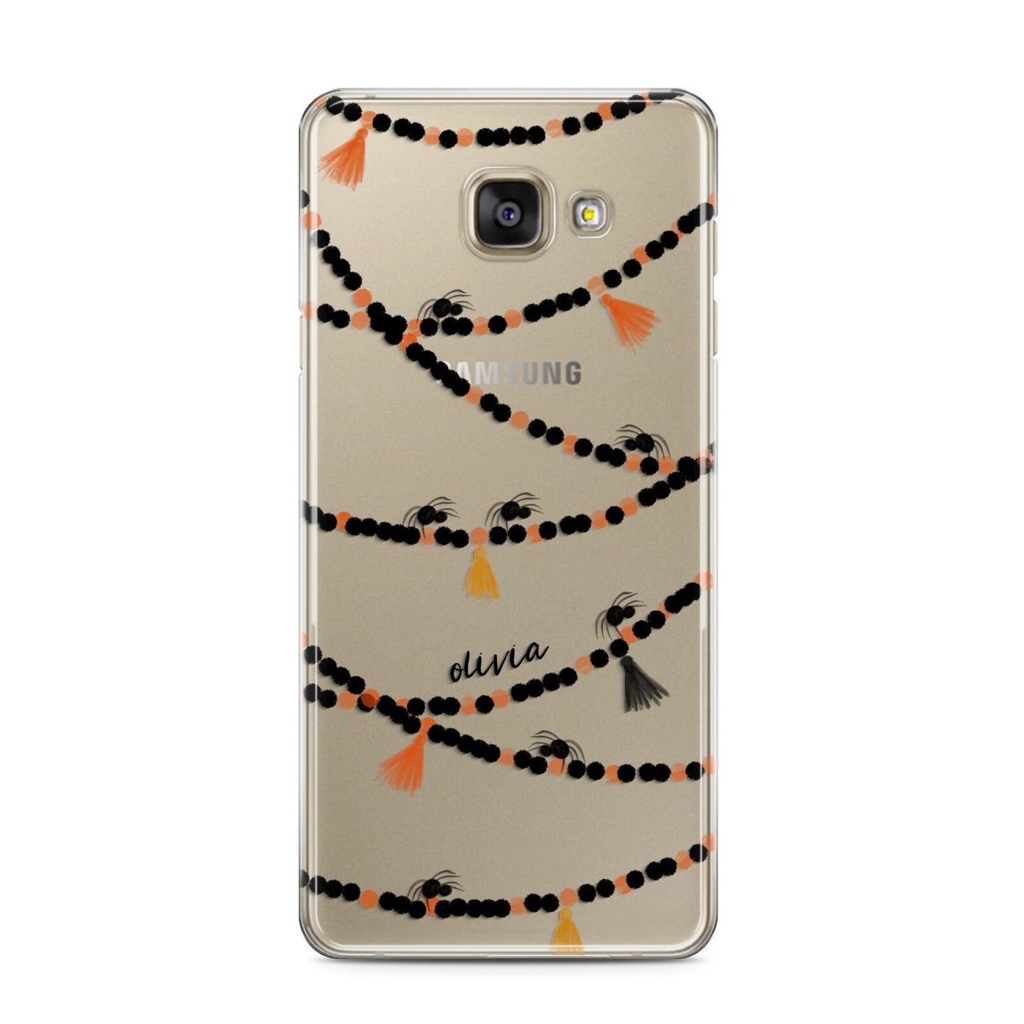 Spider Halloween Samsung Galaxy A3 2016 Case on gold phone