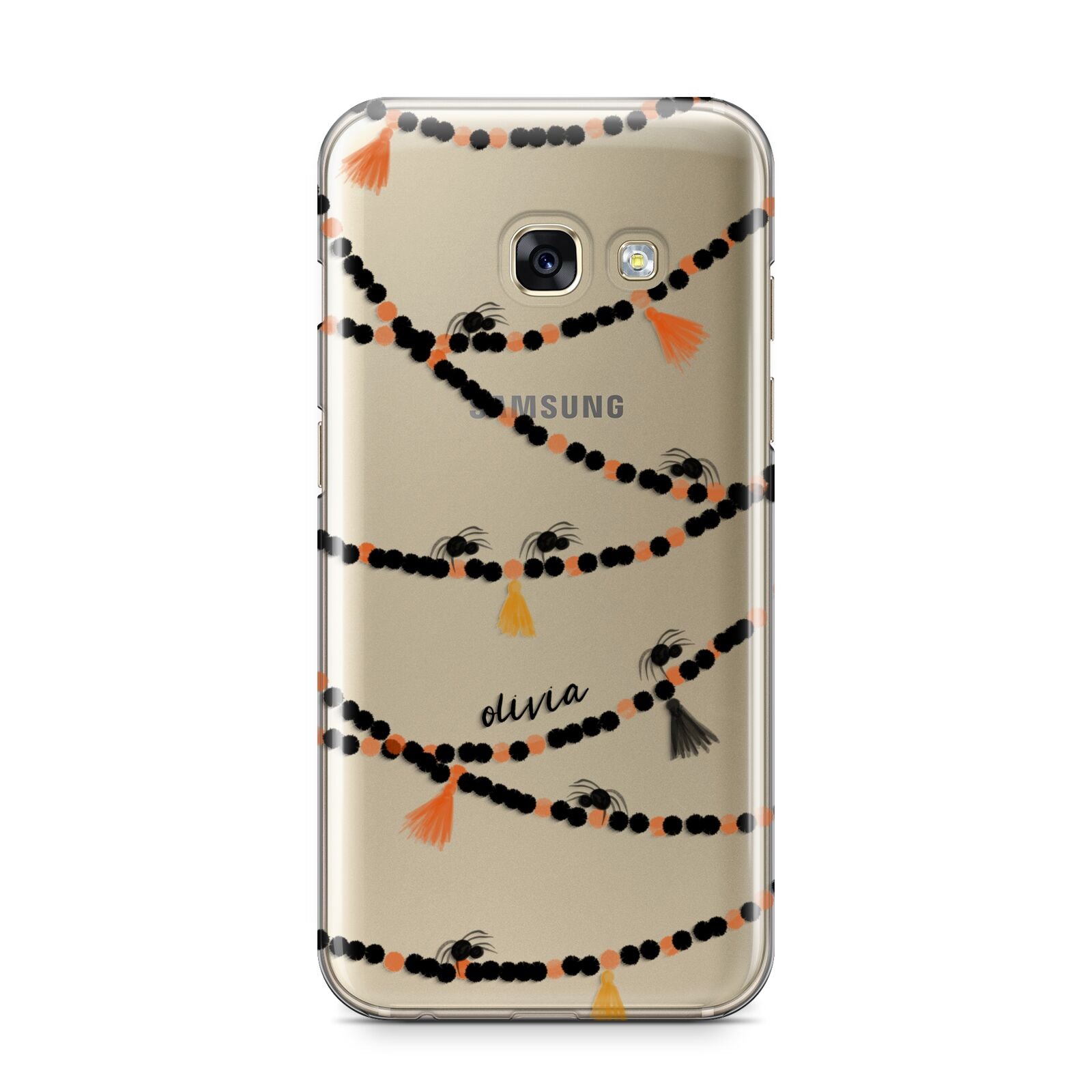 Spider Halloween Samsung Galaxy A3 2017 Case on gold phone