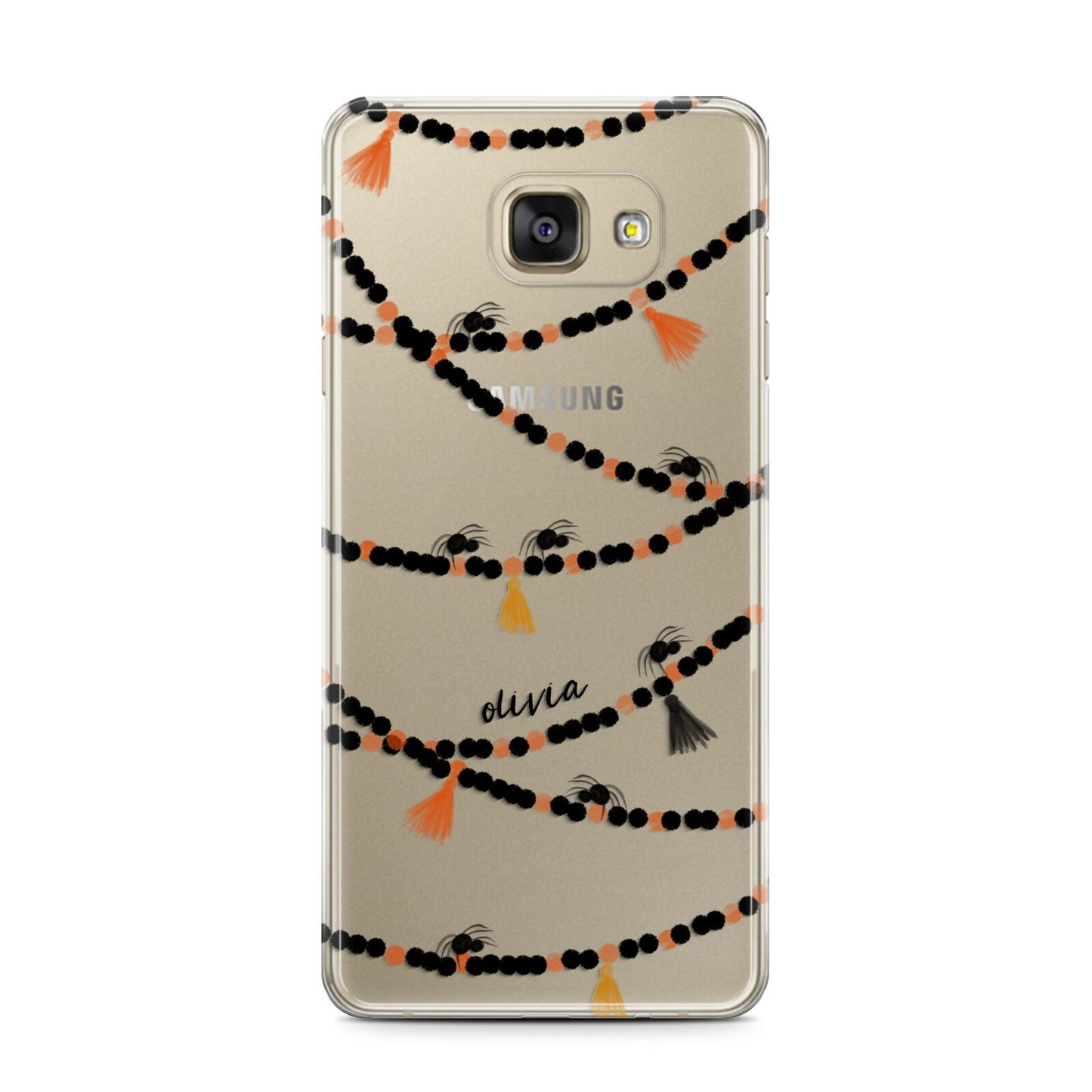 Spider Halloween Samsung Galaxy A7 2016 Case on gold phone