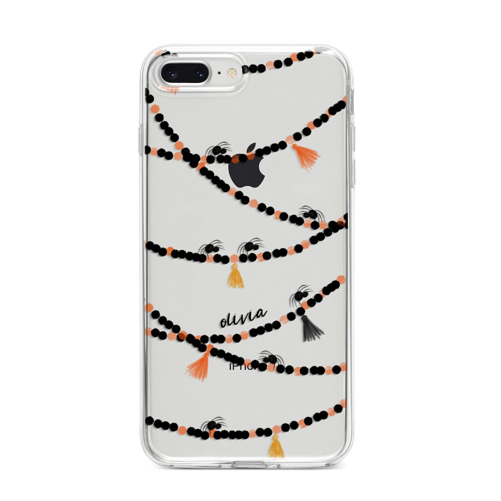 Spider Halloween iPhone 8 Plus Bumper Case on Silver iPhone