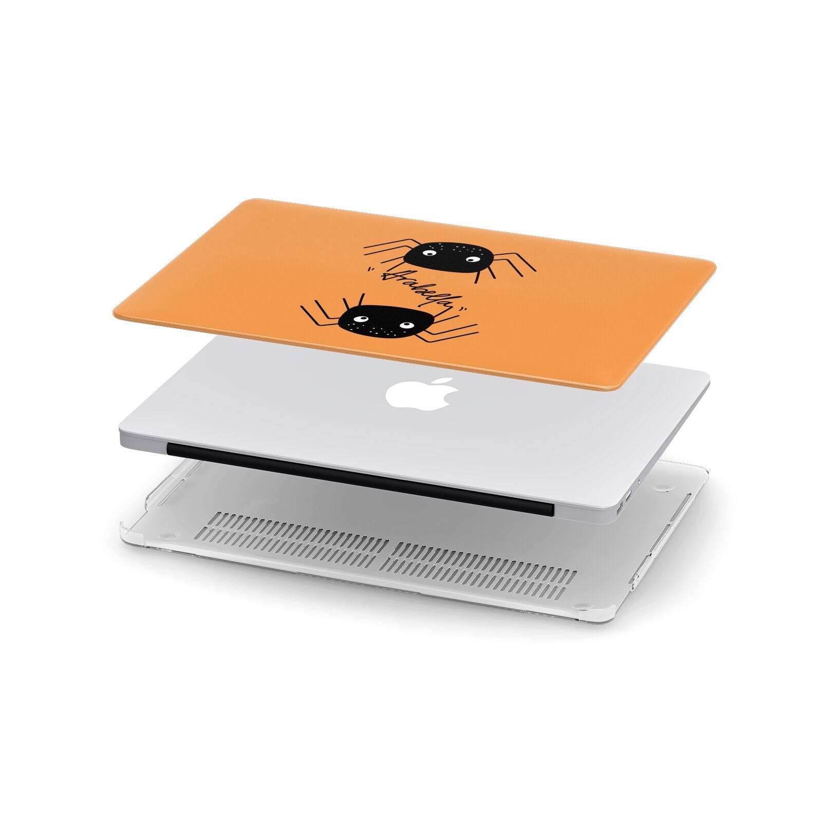 Spider Orange Personalised Apple MacBook Case in Detail