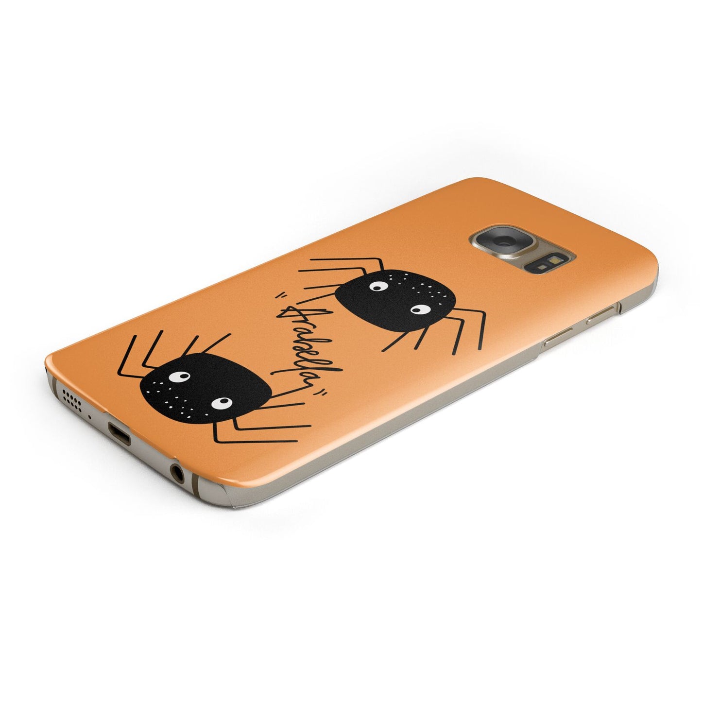 Spider Orange Personalised Protective Samsung Galaxy Case Angled Image