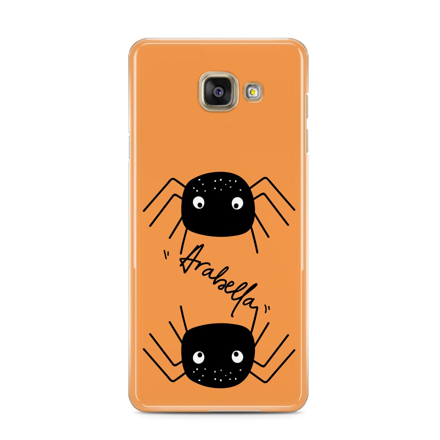 Spider Orange Personalised Samsung Galaxy A3 2016 Case on gold phone