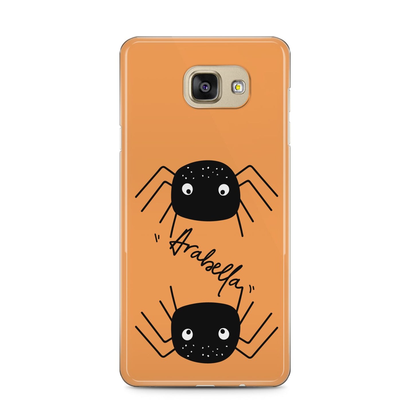 Spider Orange Personalised Samsung Galaxy A5 2016 Case on gold phone