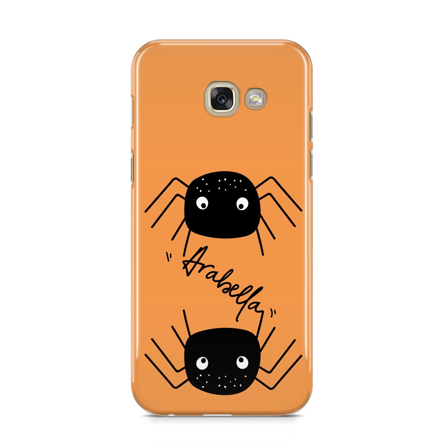 Spider Orange Personalised Samsung Galaxy A5 2017 Case on gold phone