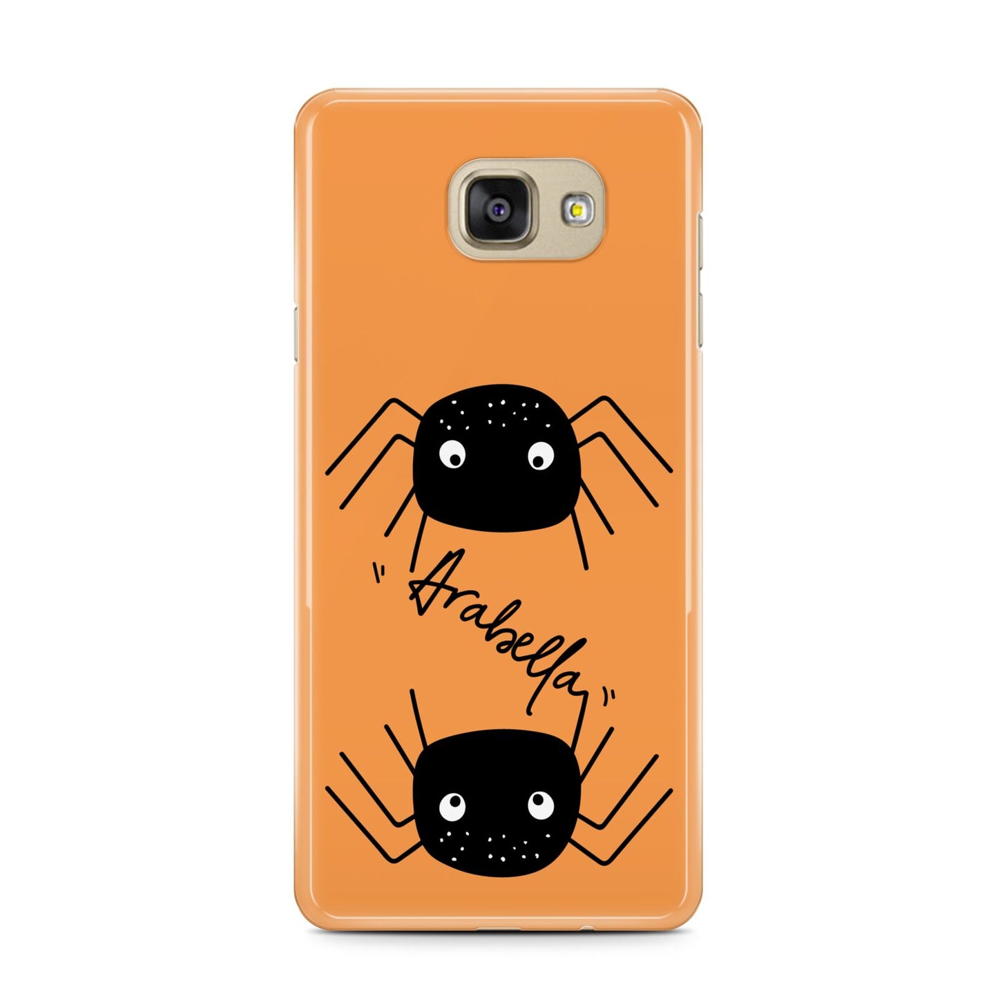 Spider Orange Personalised Samsung Galaxy A7 2016 Case on gold phone