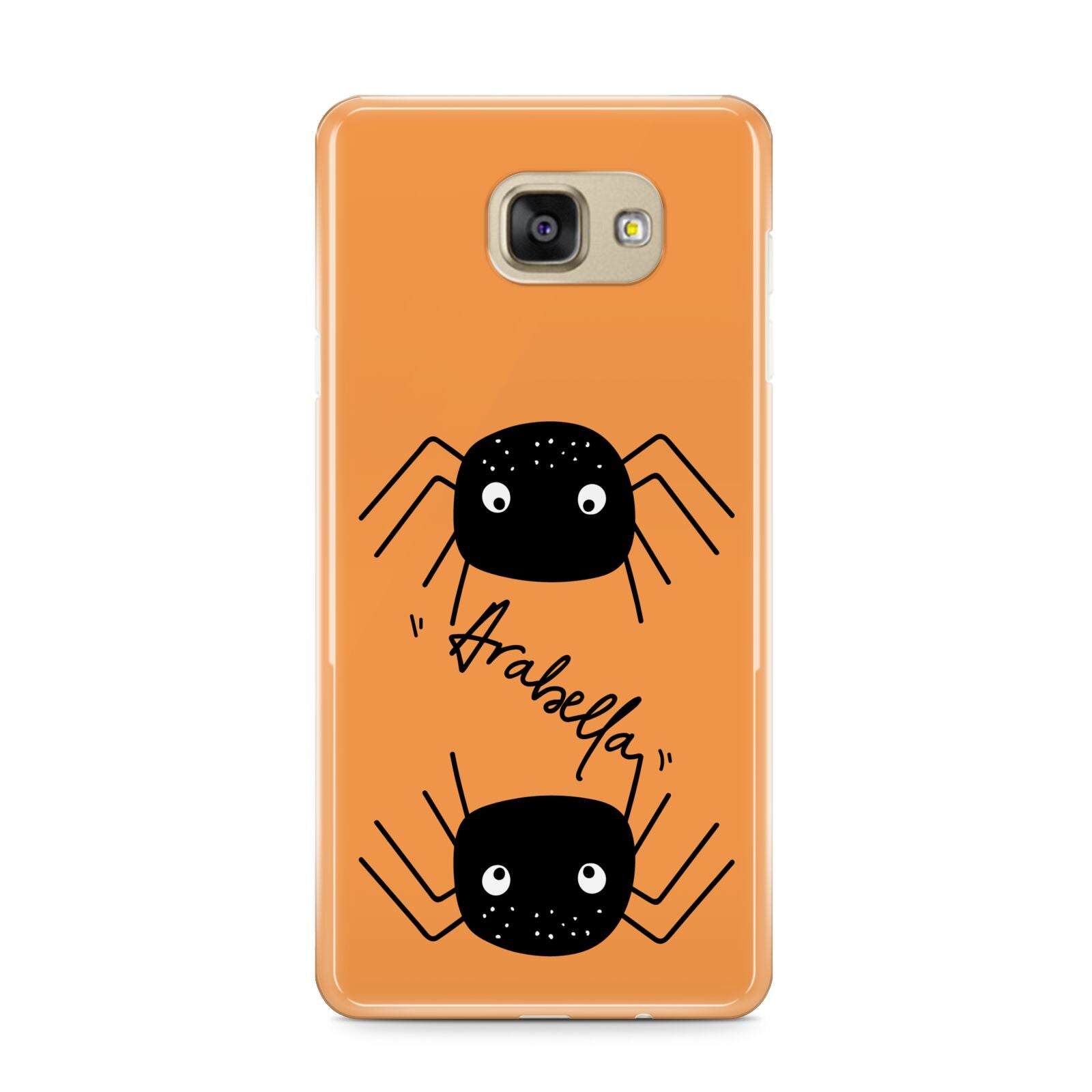 Spider Orange Personalised Samsung Galaxy A9 2016 Case on gold phone