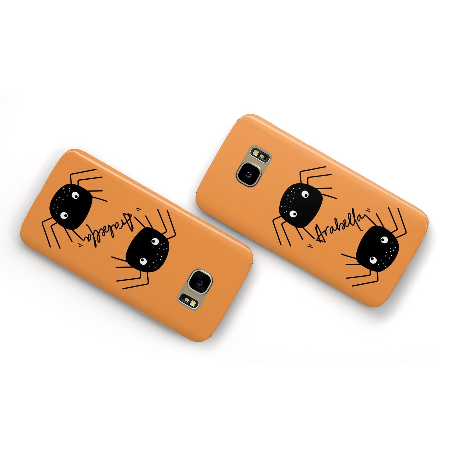 Spider Orange Personalised Samsung Galaxy Case Flat Overview