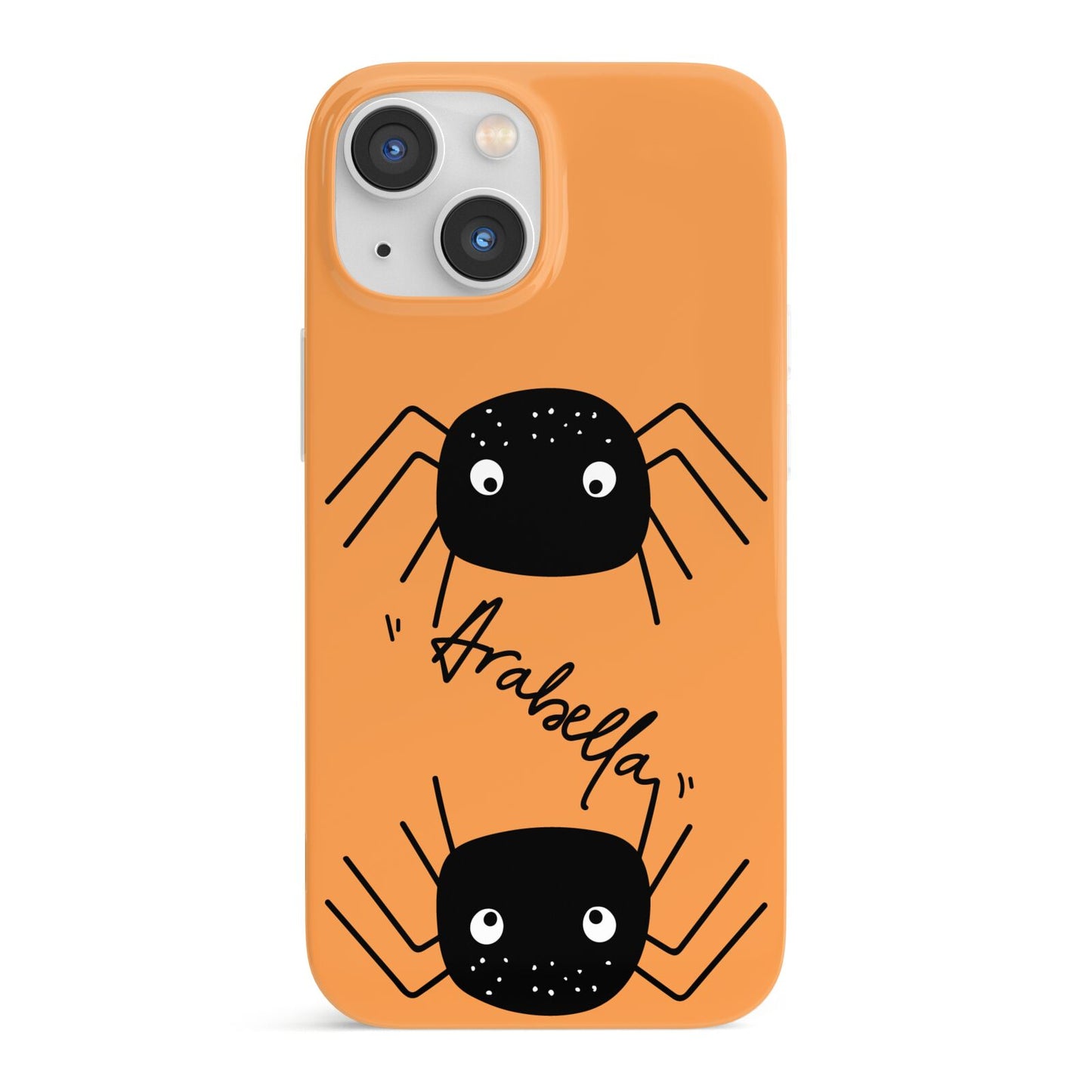 Spider Orange Personalised iPhone 13 Mini Full Wrap 3D Snap Case