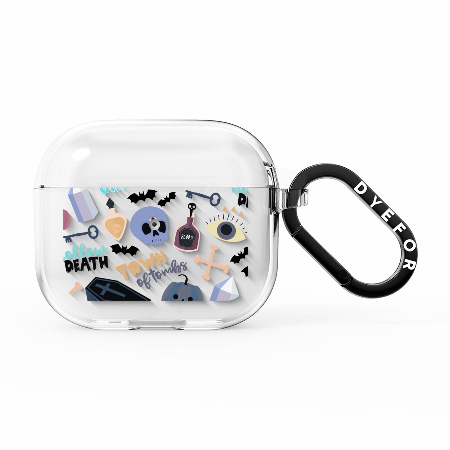 Spooky Blue Illustrations and Catchphrases AirPods Clear Case 3rd Gen