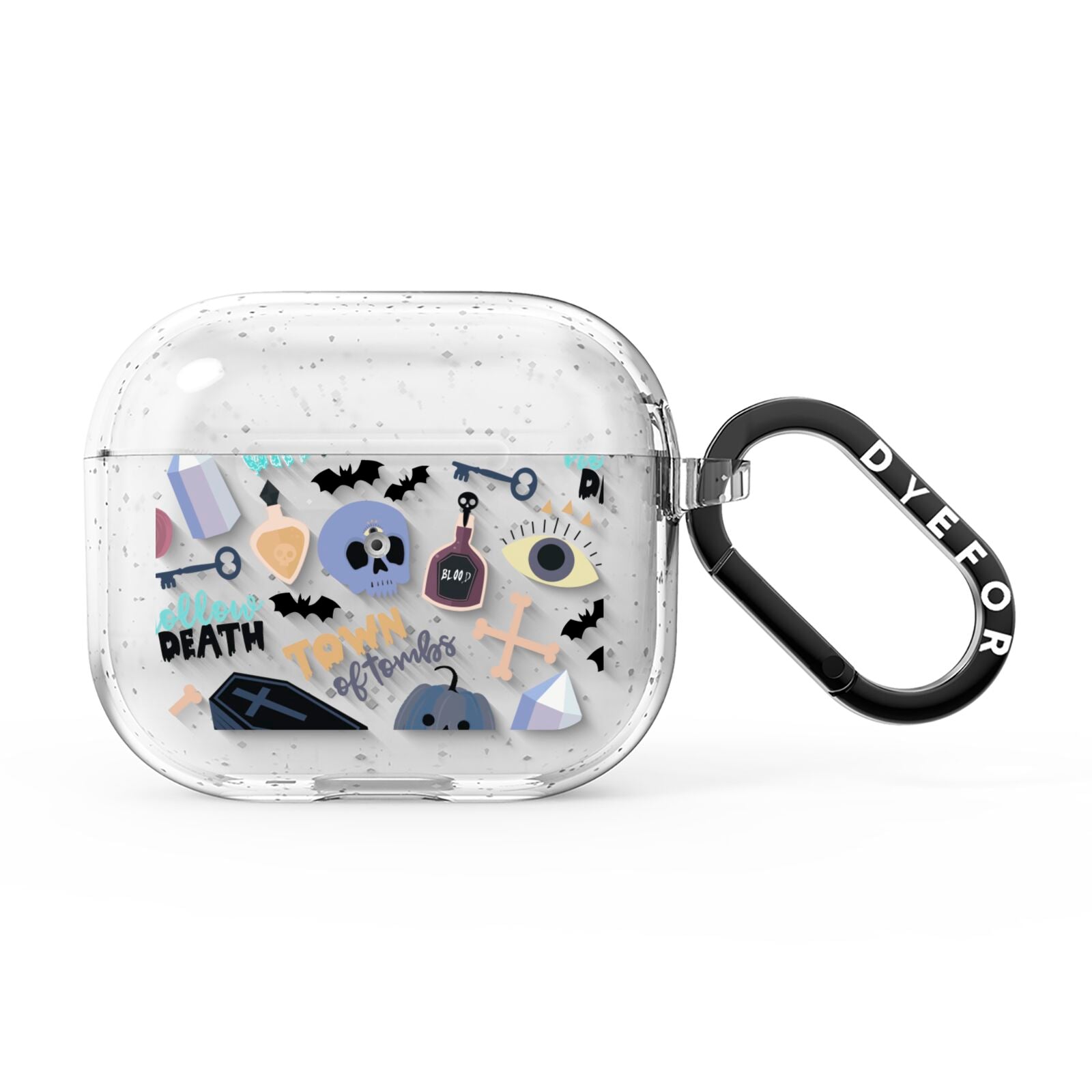 Spooky Blue Illustrations and Catchphrases AirPods Glitter Case 3rd Gen