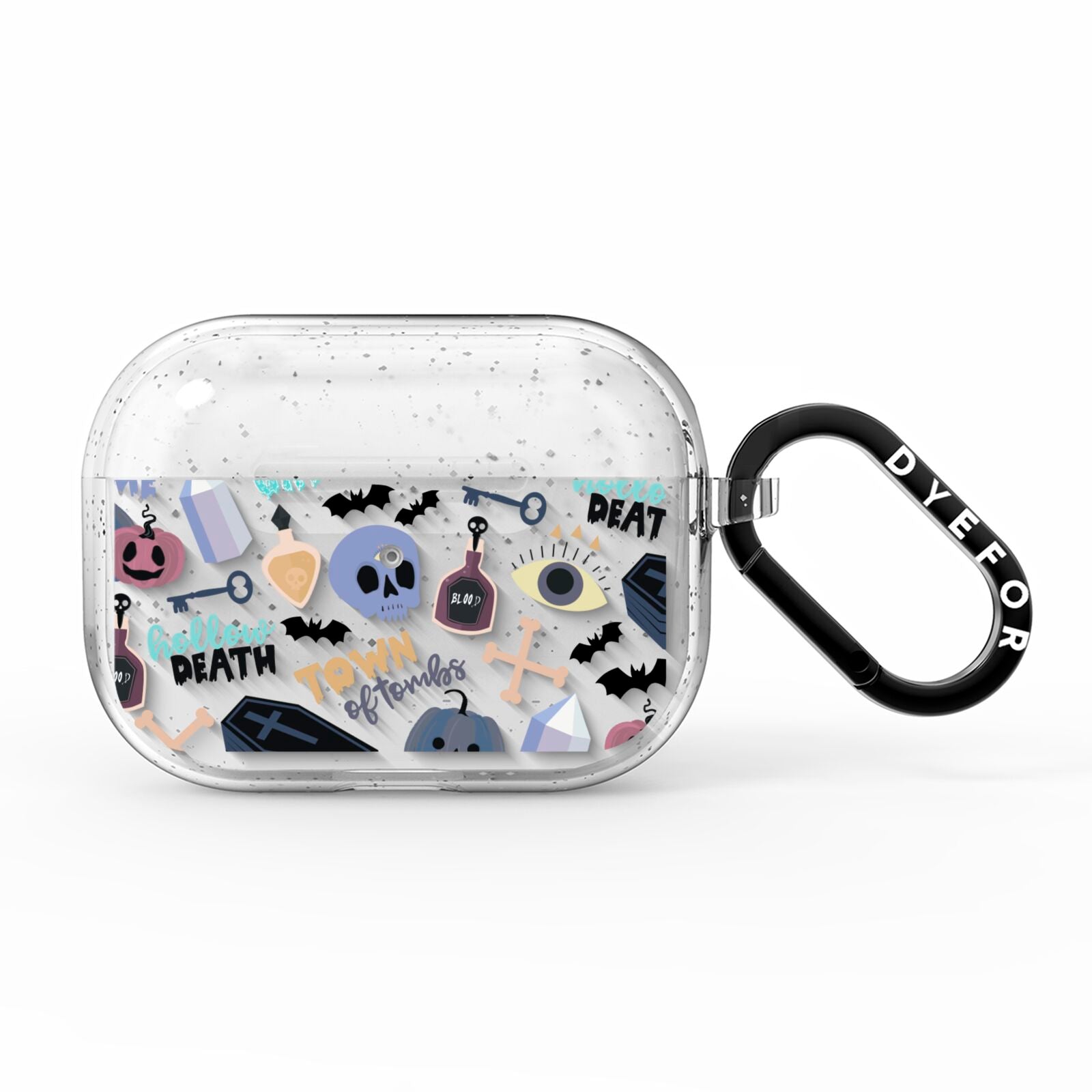 Spooky Blue Illustrations and Catchphrases AirPods Pro Glitter Case