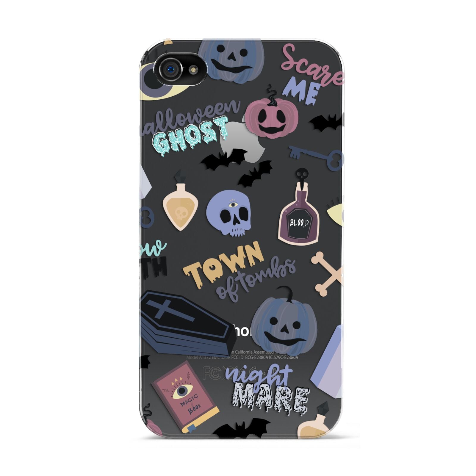 Spooky Blue Illustrations and Catchphrases Apple iPhone 4s Case