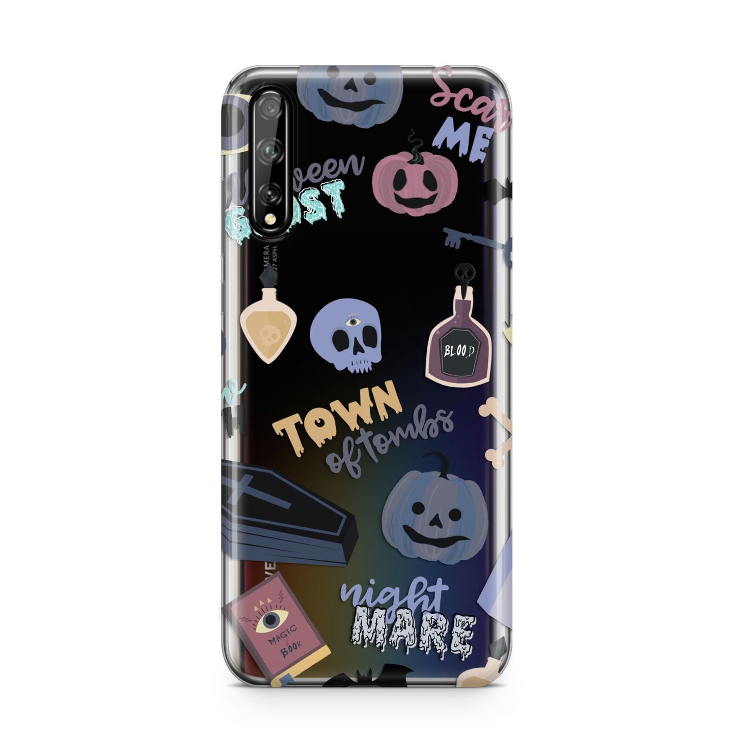 Spooky Blue Illustrations and Catchphrases Huawei Enjoy 10s Phone Case