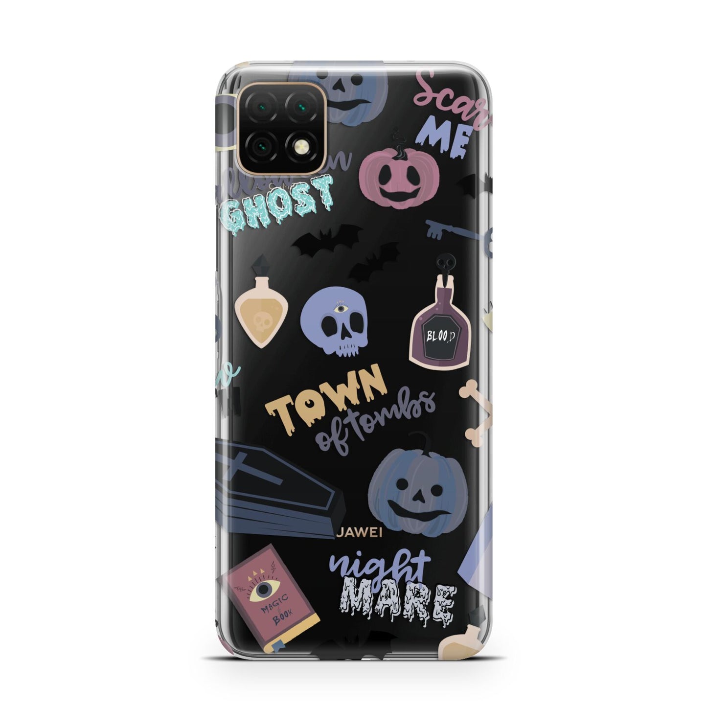 Spooky Blue Illustrations and Catchphrases Huawei Enjoy 20 Phone Case