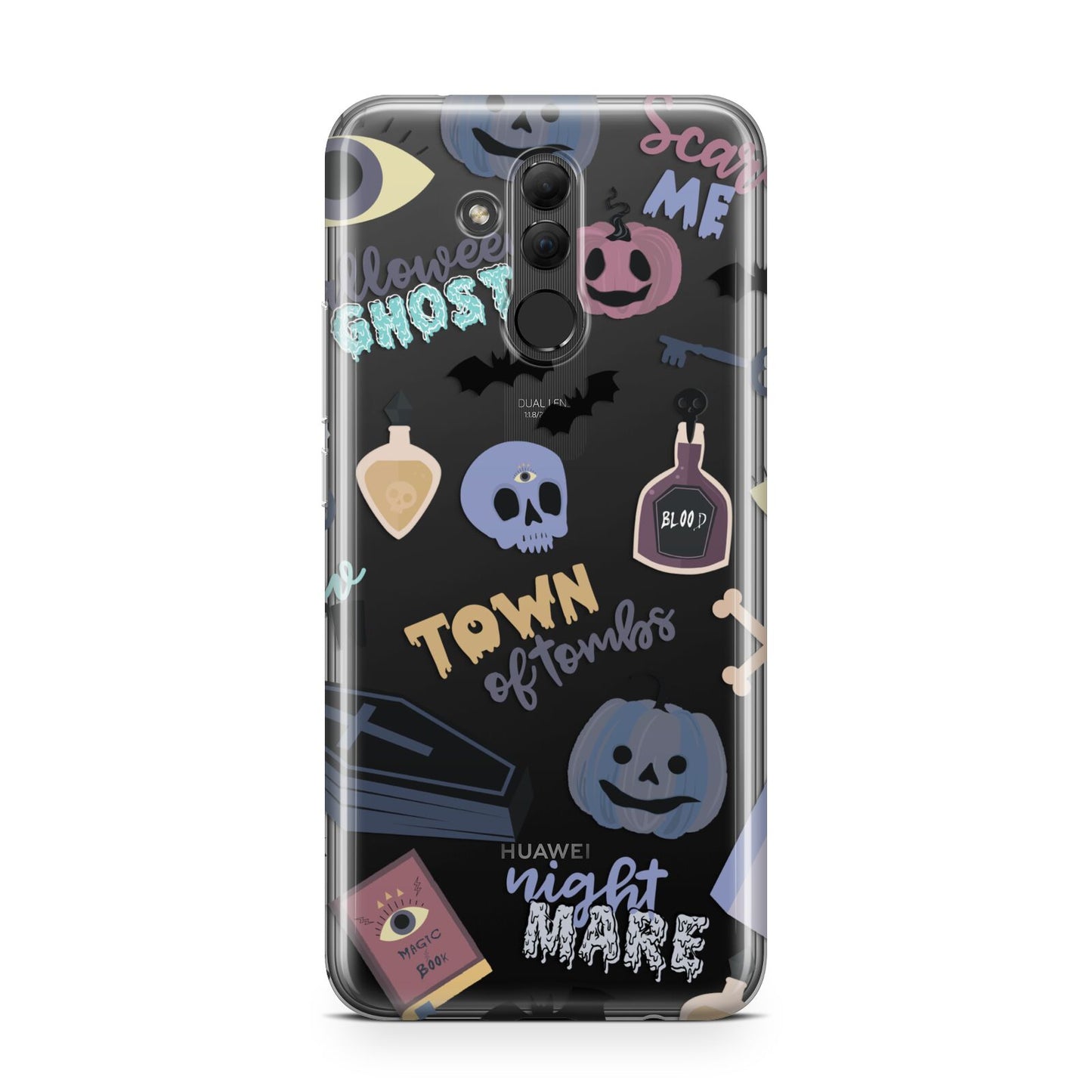 Spooky Blue Illustrations and Catchphrases Huawei Mate 20 Lite