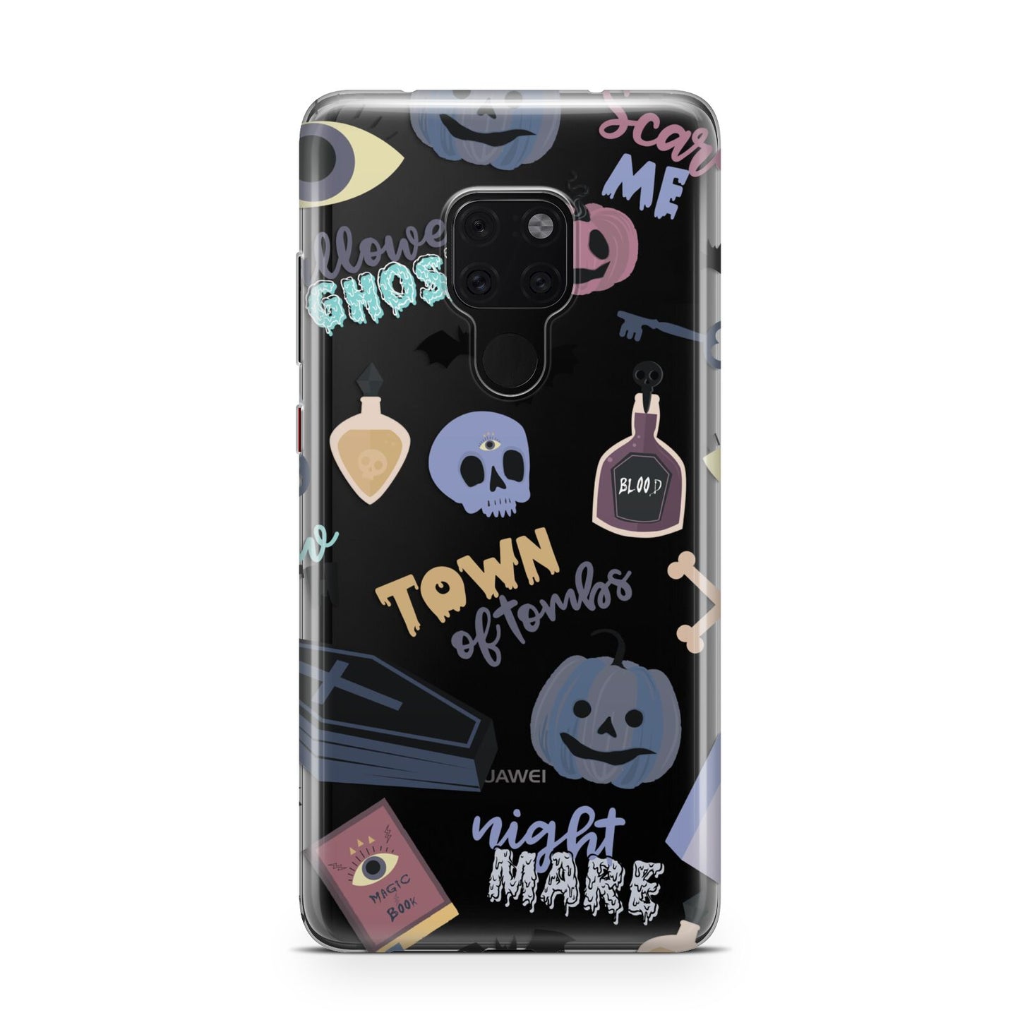 Spooky Blue Illustrations and Catchphrases Huawei Mate 20 Phone Case