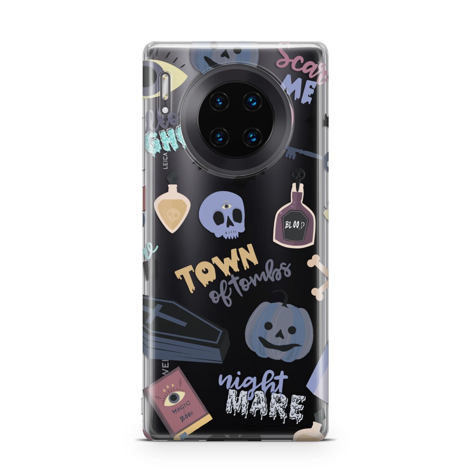 Spooky Blue Illustrations and Catchphrases Huawei Mate 30 Pro Phone Case