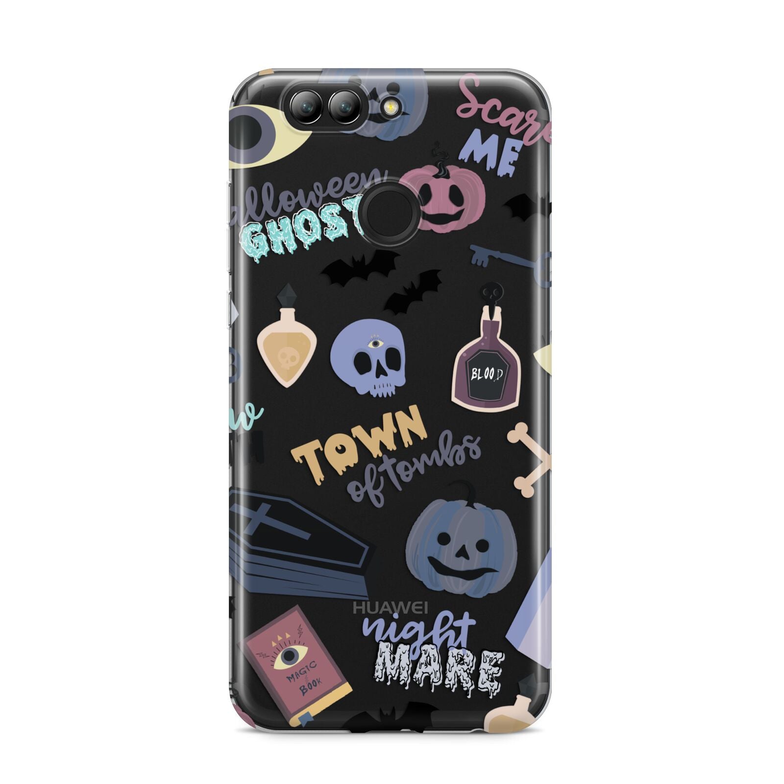 Spooky Blue Illustrations and Catchphrases Huawei Nova 2s Phone Case