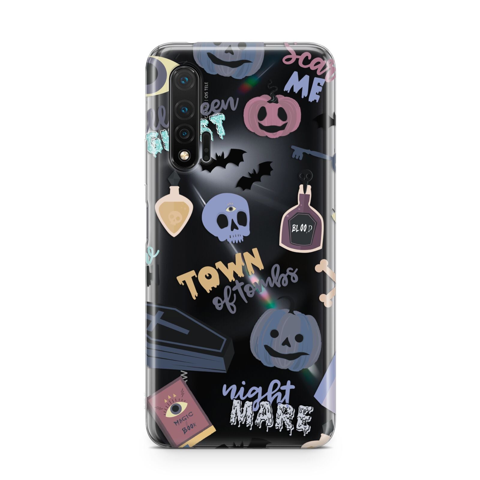 Spooky Blue Illustrations and Catchphrases Huawei Nova 6 Phone Case