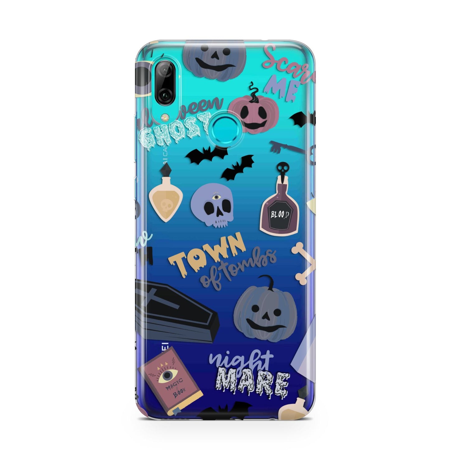 Spooky Blue Illustrations and Catchphrases Huawei P Smart 2019 Case