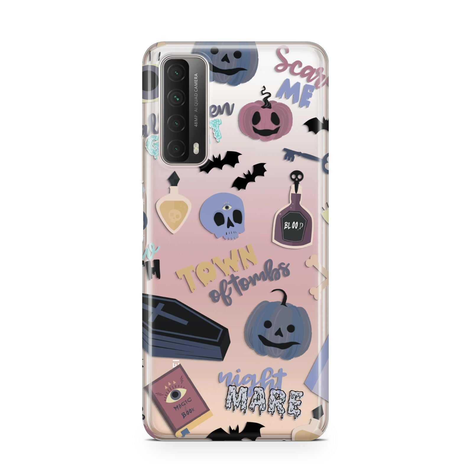 Spooky Blue Illustrations and Catchphrases Huawei P Smart 2021