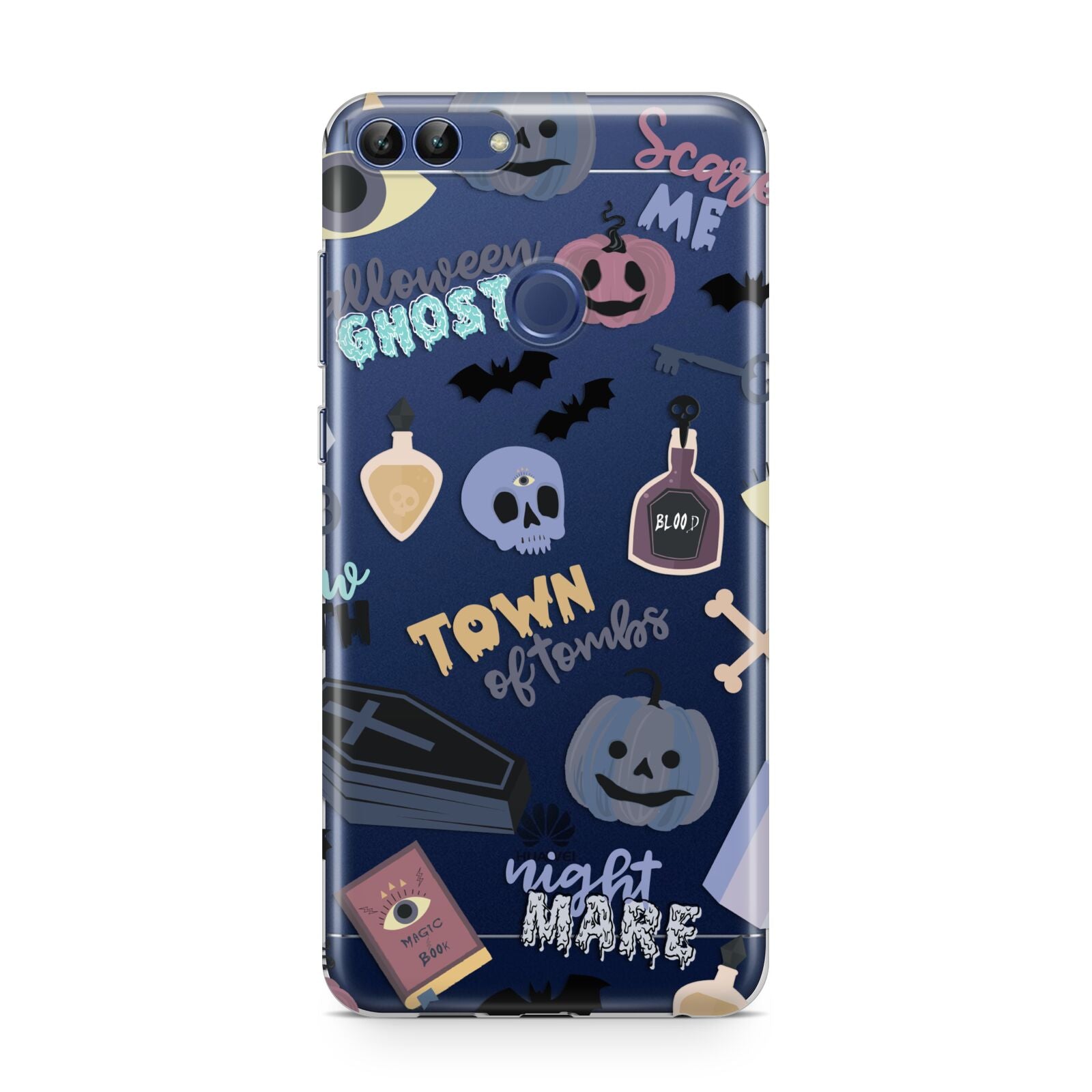 Spooky Blue Illustrations and Catchphrases Huawei P Smart Case