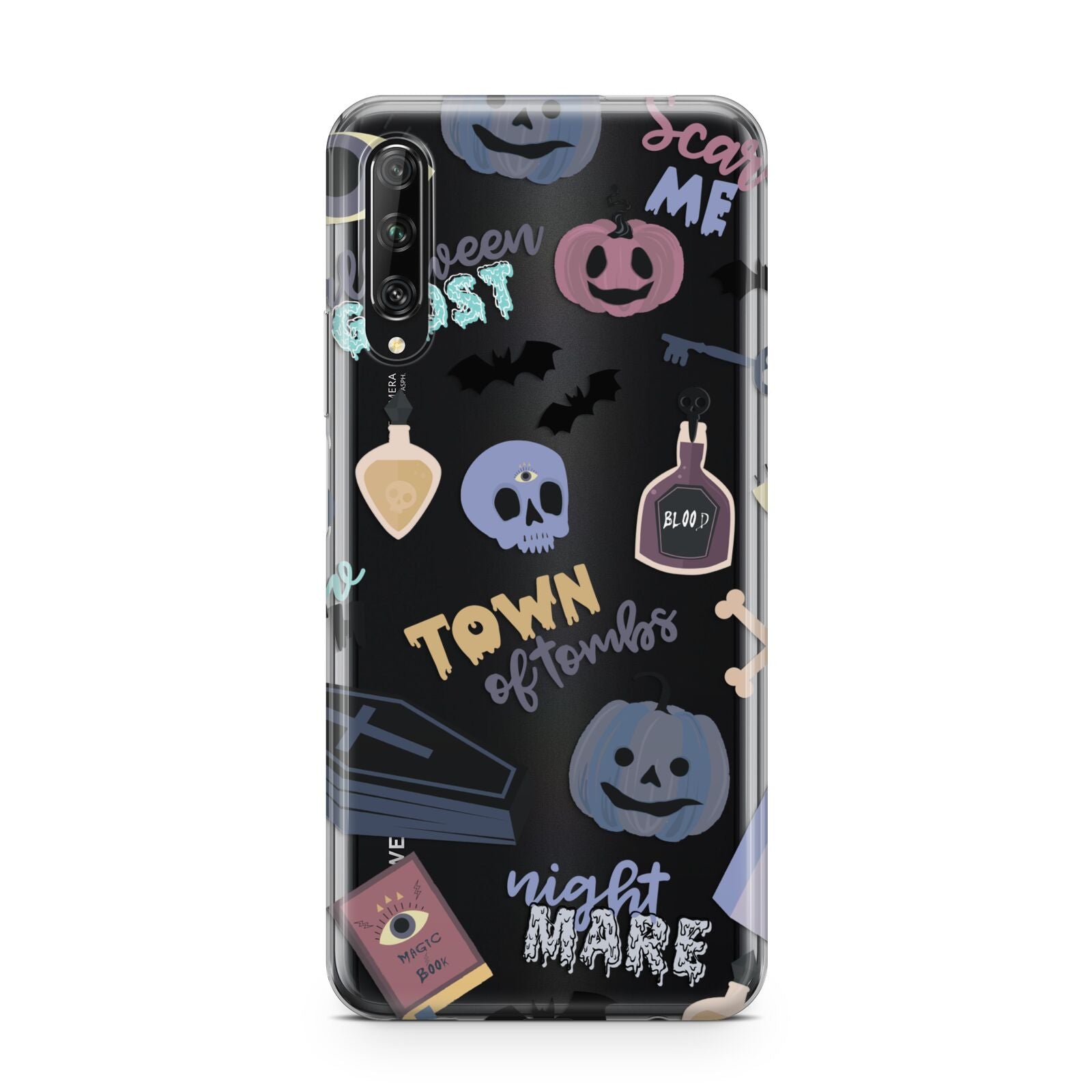 Spooky Blue Illustrations and Catchphrases Huawei P Smart Pro 2019