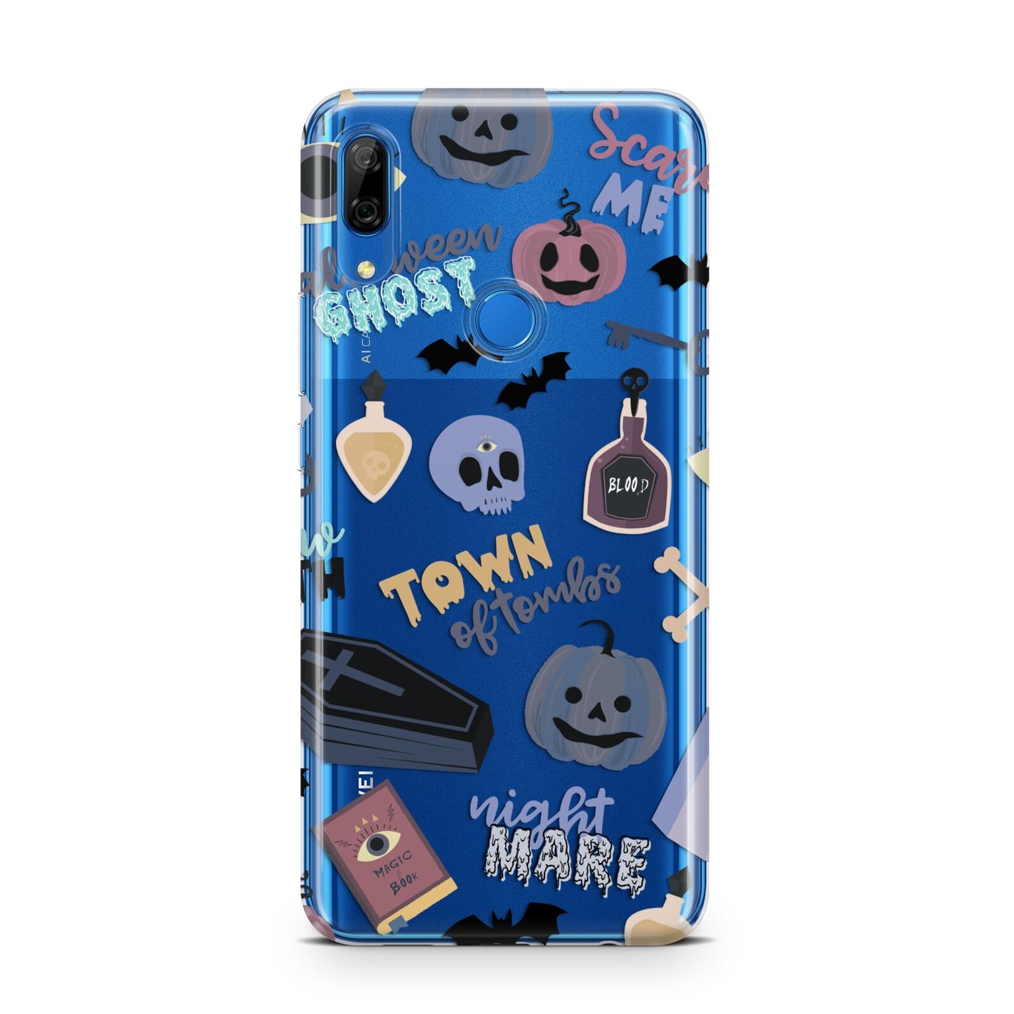 Spooky Blue Illustrations and Catchphrases Huawei P Smart Z