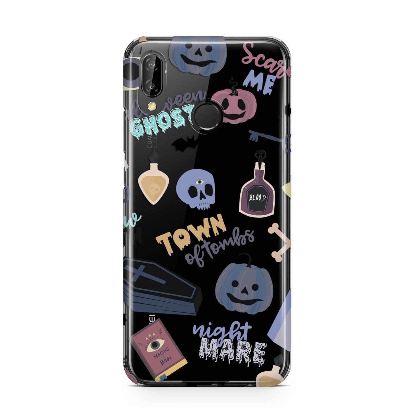 Spooky Blue Illustrations and Catchphrases Huawei P20 Lite Phone Case