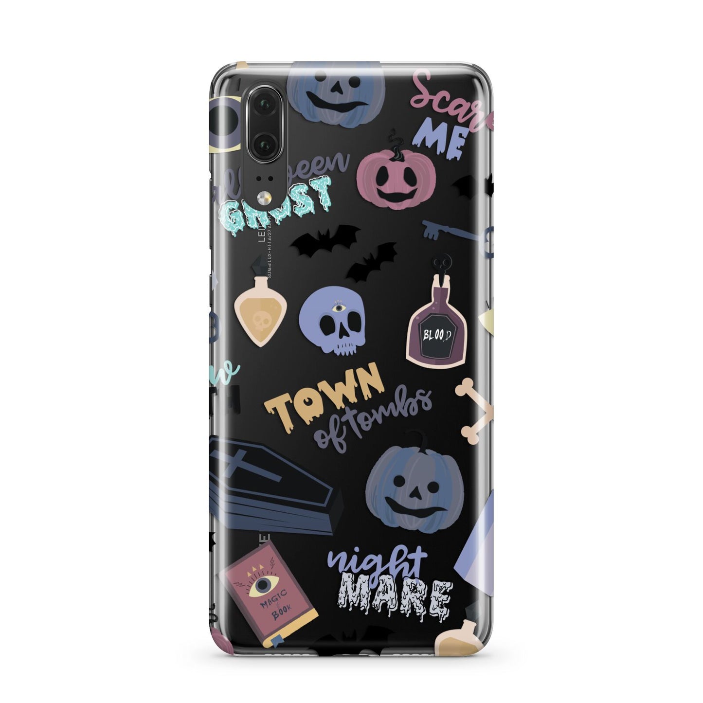 Spooky Blue Illustrations and Catchphrases Huawei P20 Phone Case