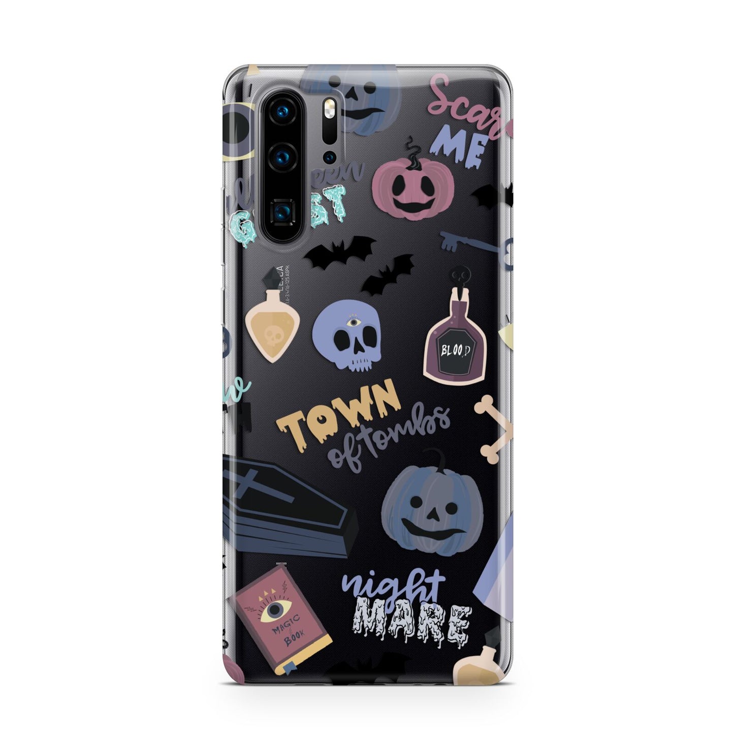 Spooky Blue Illustrations and Catchphrases Huawei P30 Pro Phone Case