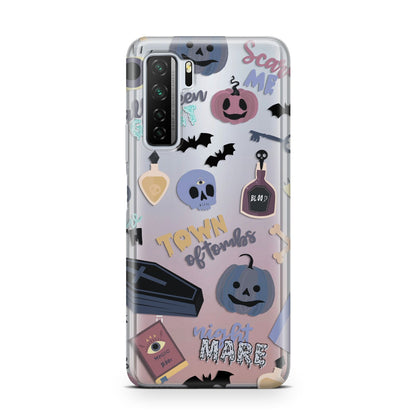 Spooky Blue Illustrations and Catchphrases Huawei P40 Lite 5G Phone Case