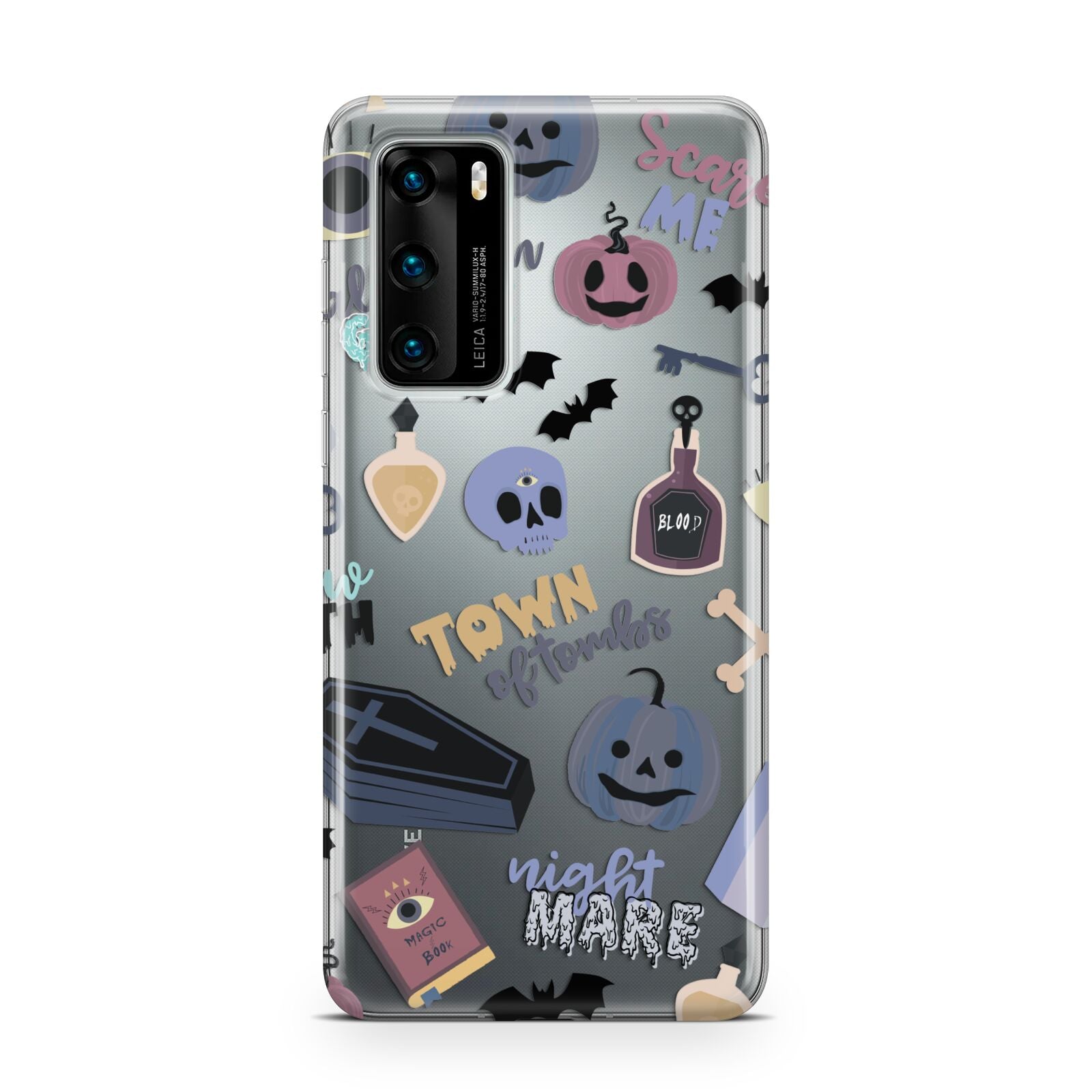 Spooky Blue Illustrations and Catchphrases Huawei P40 Phone Case