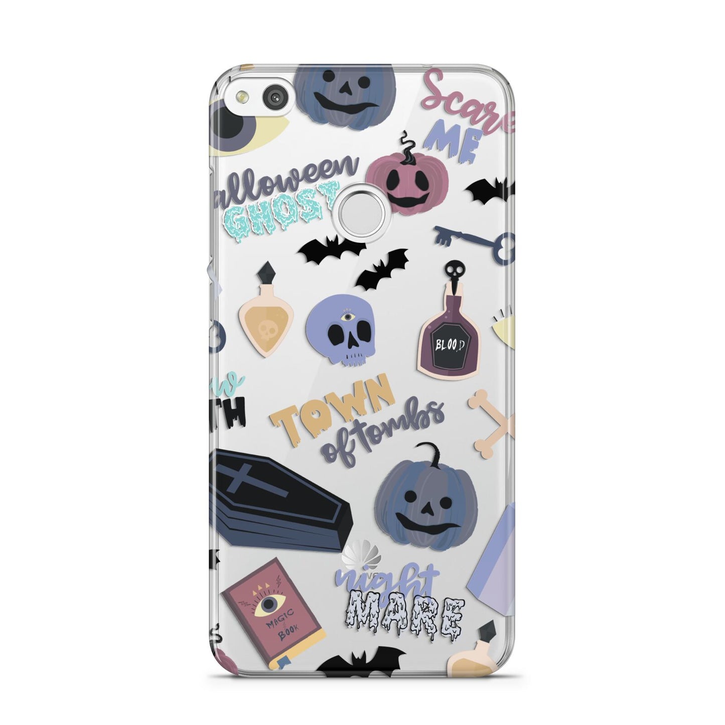 Spooky Blue Illustrations and Catchphrases Huawei P8 Lite Case