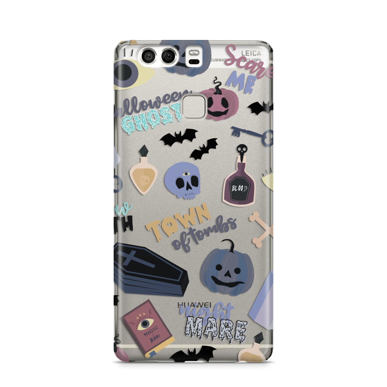 Spooky Blue Illustrations and Catchphrases Huawei P9 Case