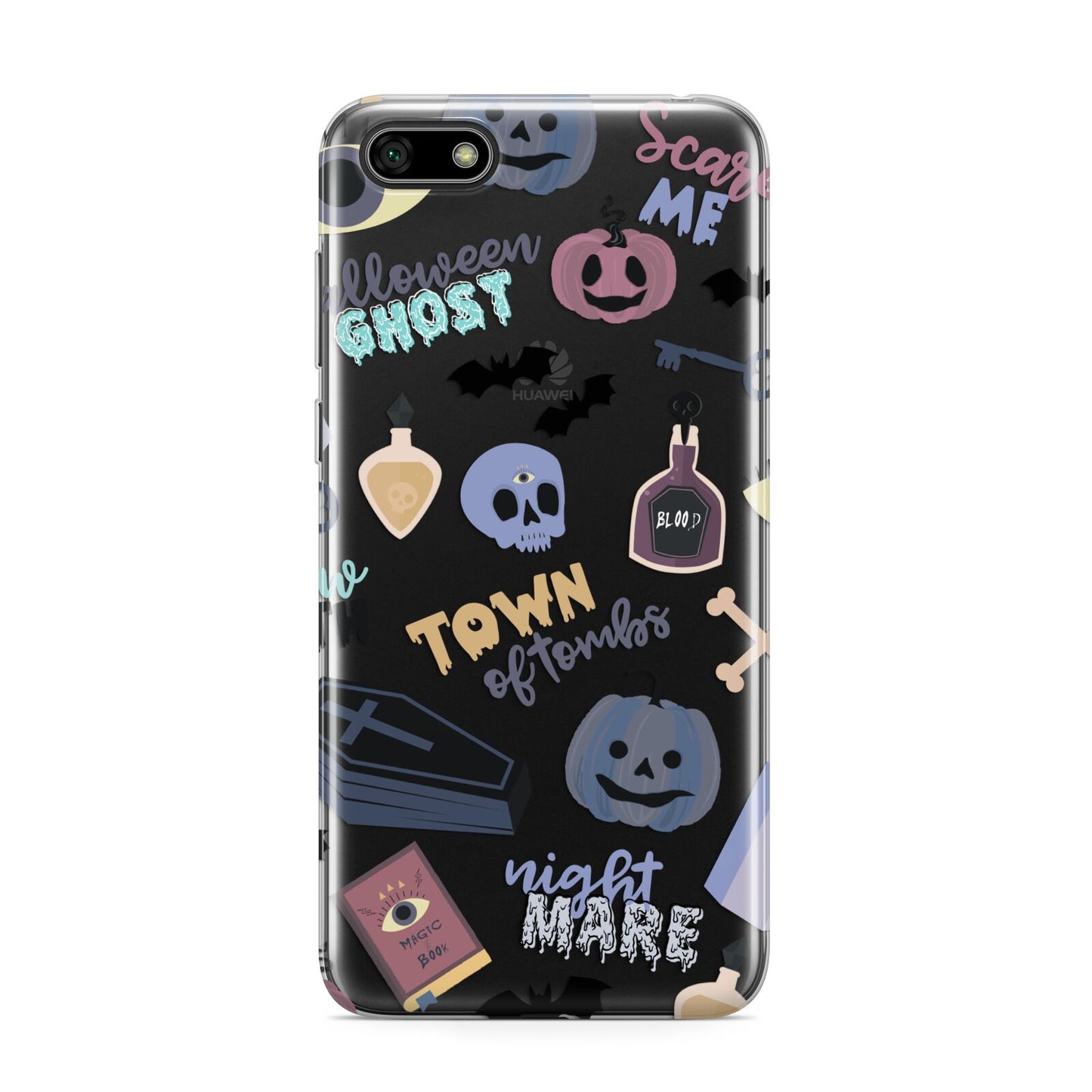 Spooky Blue Illustrations and Catchphrases Huawei Y5 Prime 2018 Phone Case