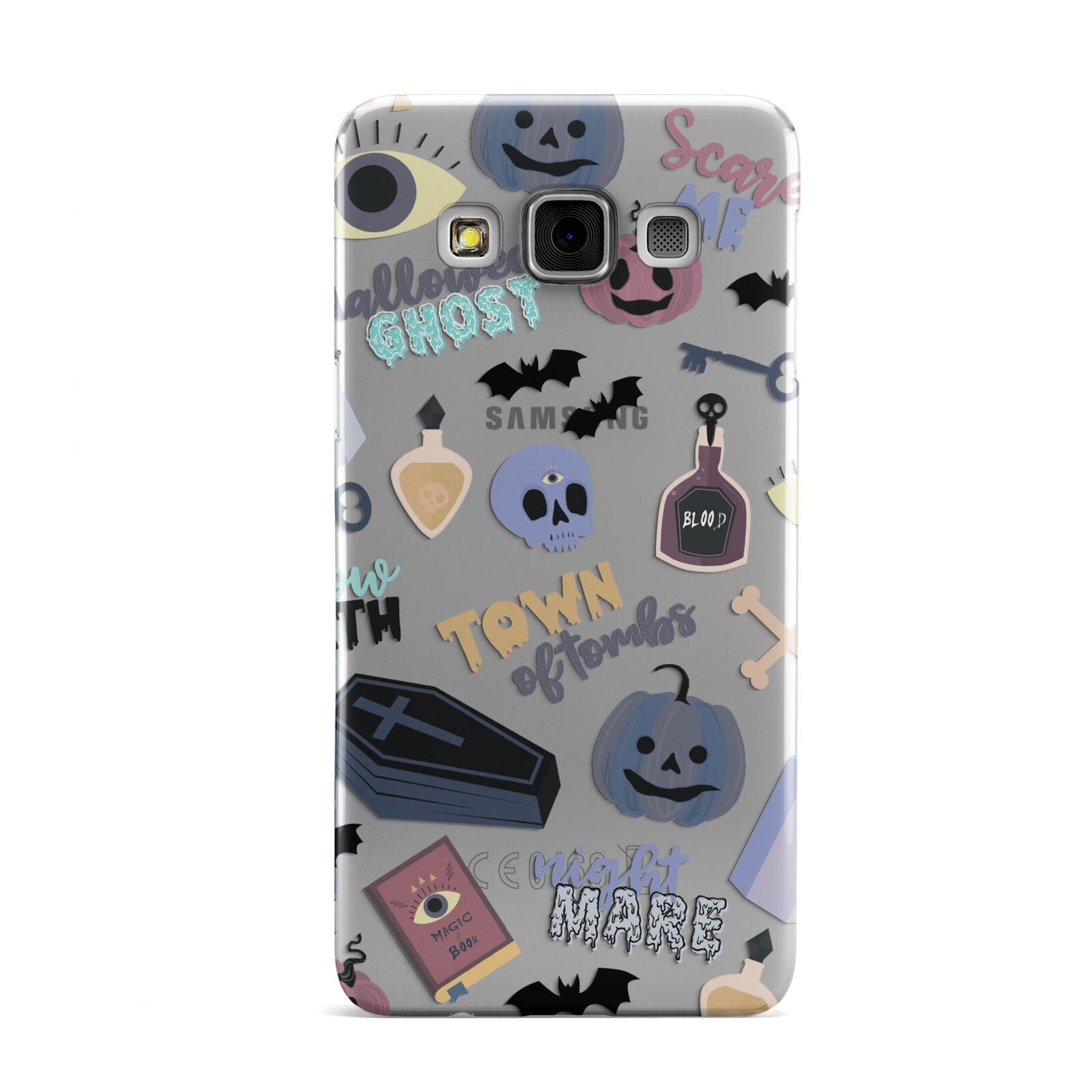 Spooky Blue Illustrations and Catchphrases Samsung Galaxy A3 Case