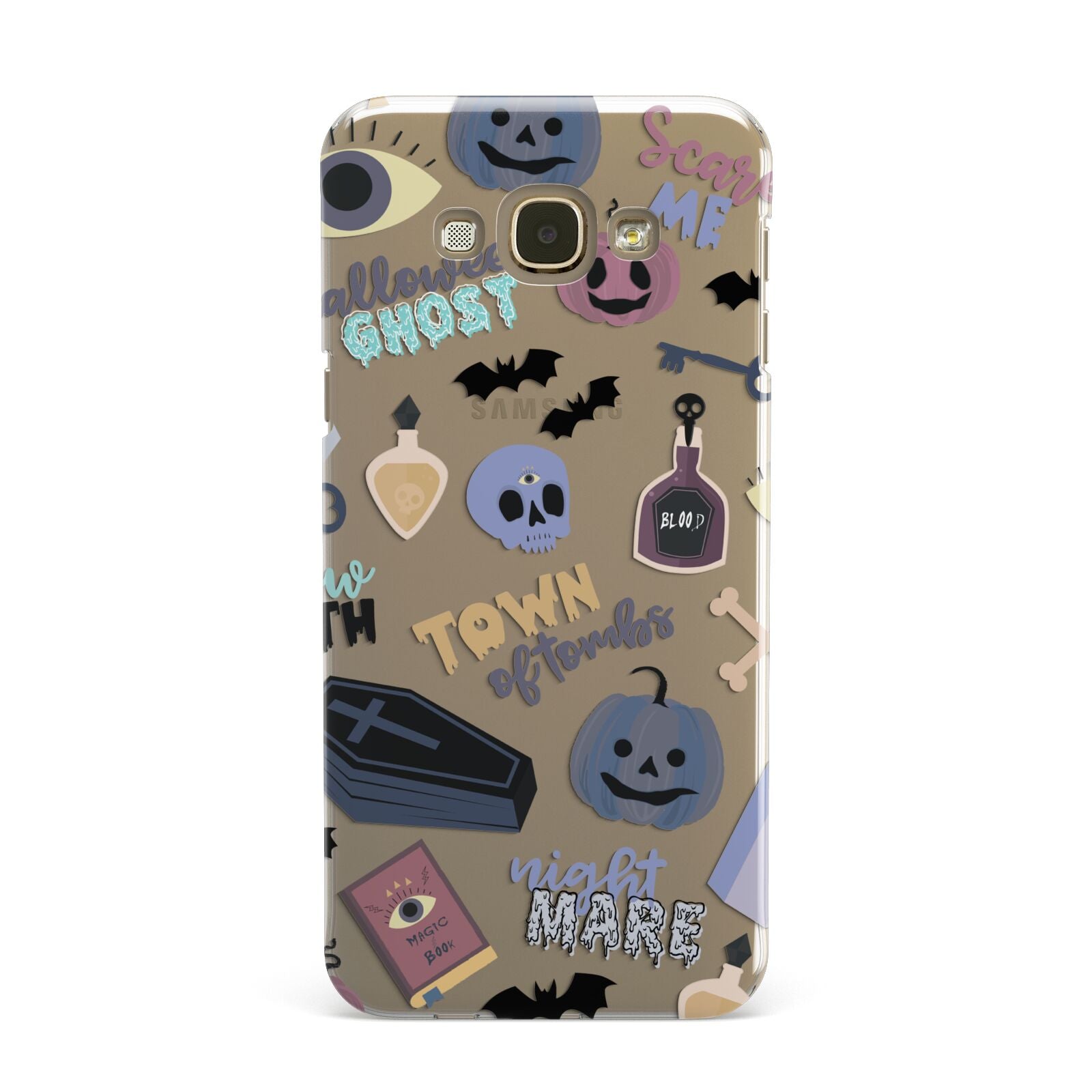 Spooky Blue Illustrations and Catchphrases Samsung Galaxy A8 Case