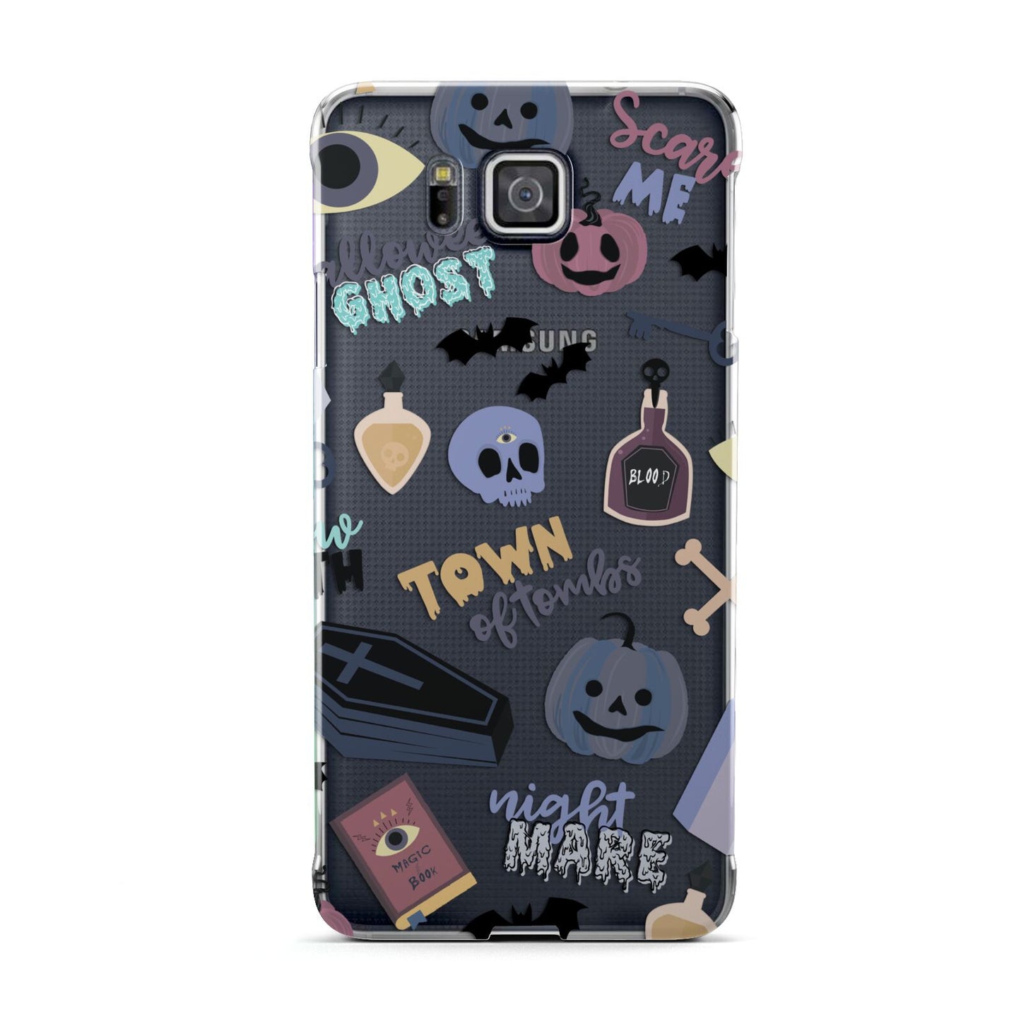 Spooky Blue Illustrations and Catchphrases Samsung Galaxy Alpha Case