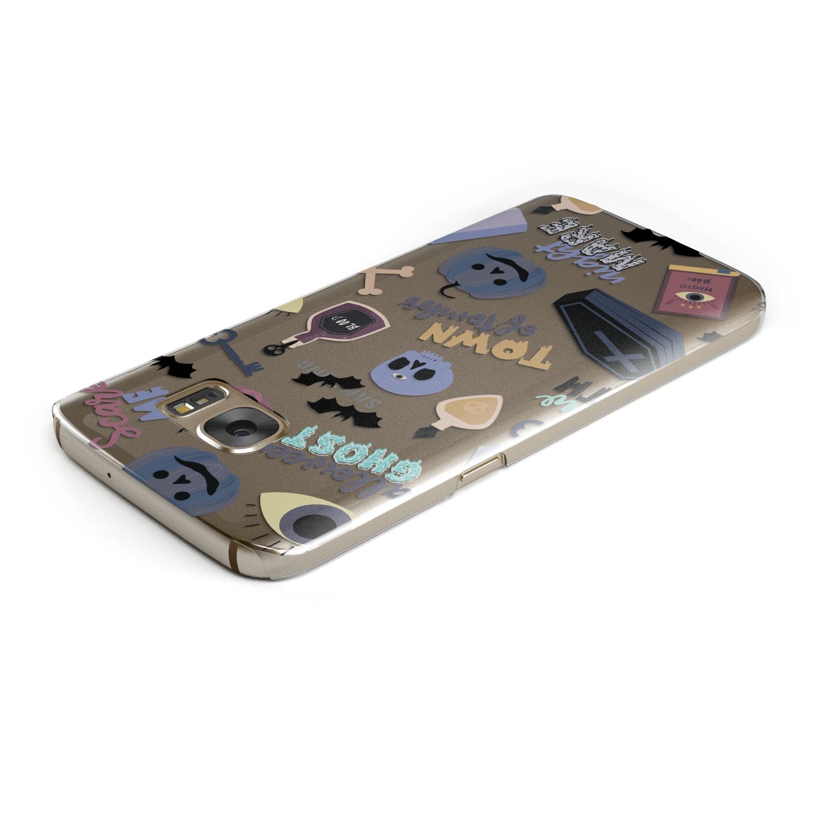 Spooky Blue Illustrations and Catchphrases Samsung Galaxy Case Top Cutout