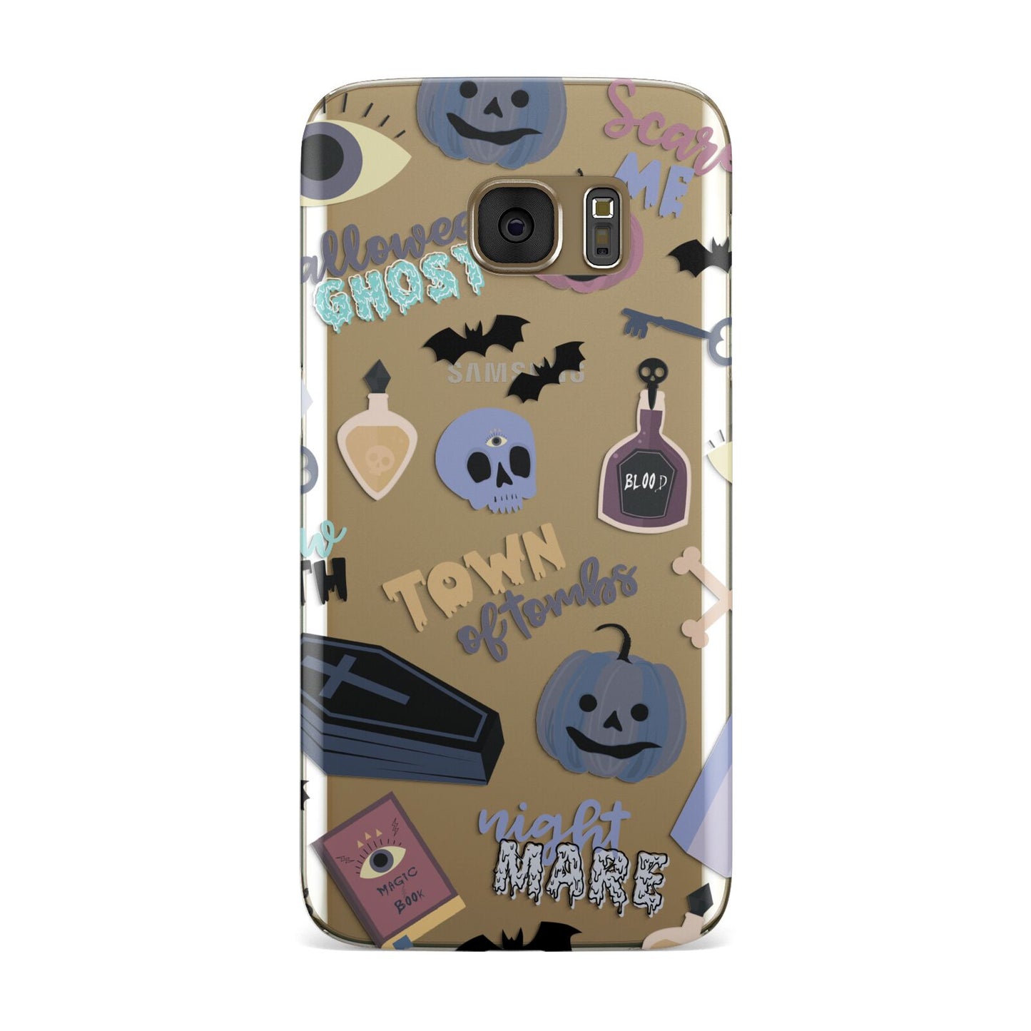 Spooky Blue Illustrations and Catchphrases Samsung Galaxy Case