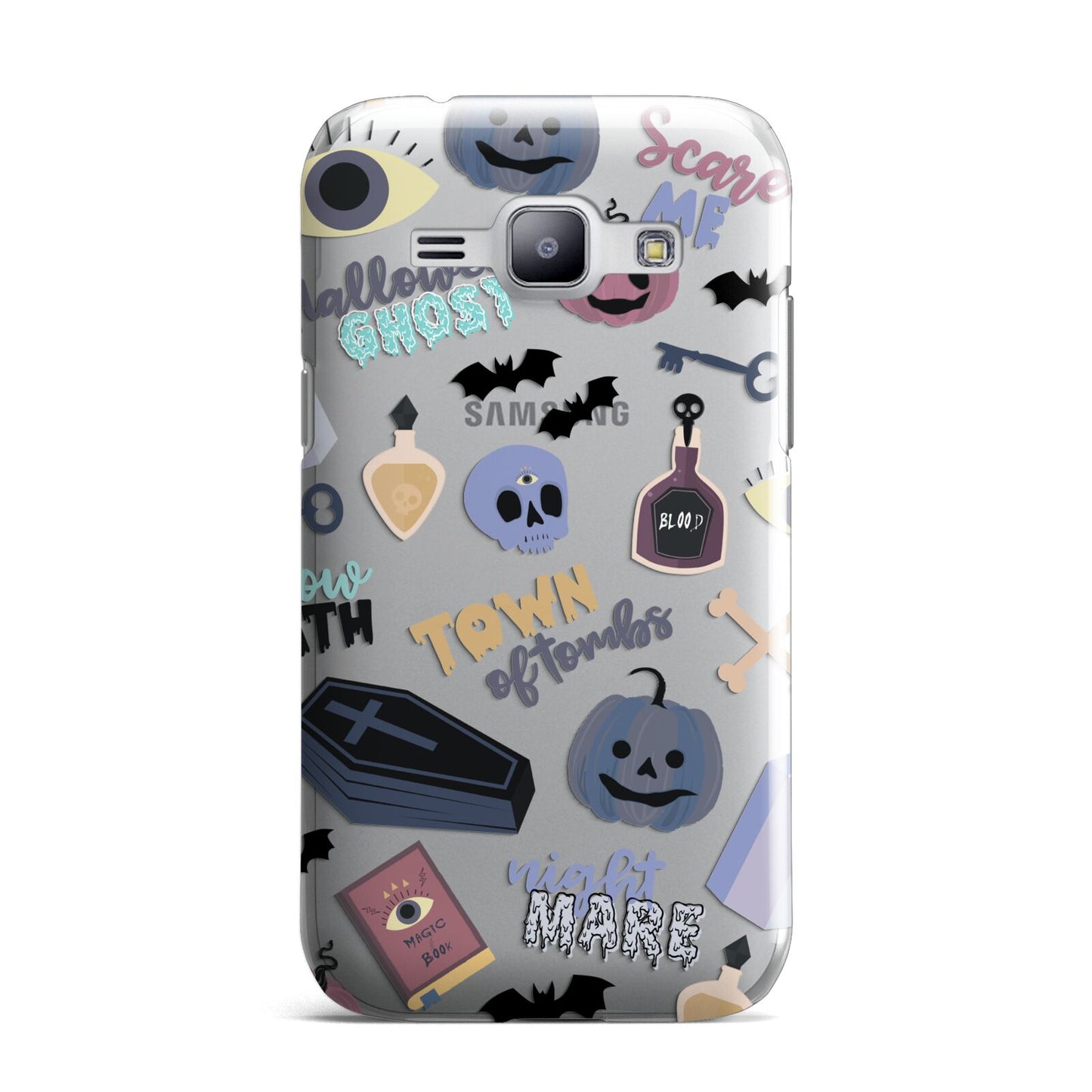 Spooky Blue Illustrations and Catchphrases Samsung Galaxy J1 2015 Case