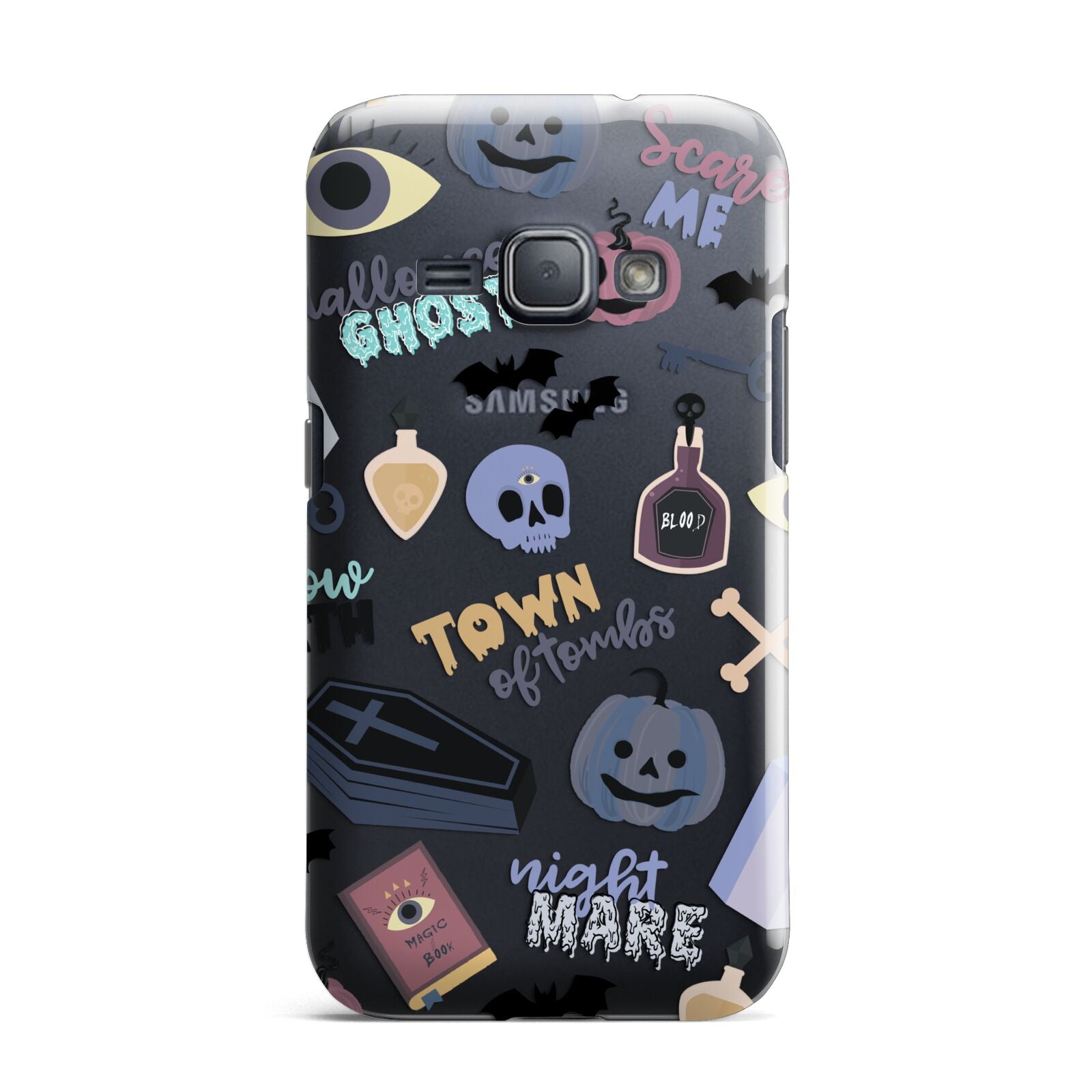 Spooky Blue Illustrations and Catchphrases Samsung Galaxy J1 2016 Case