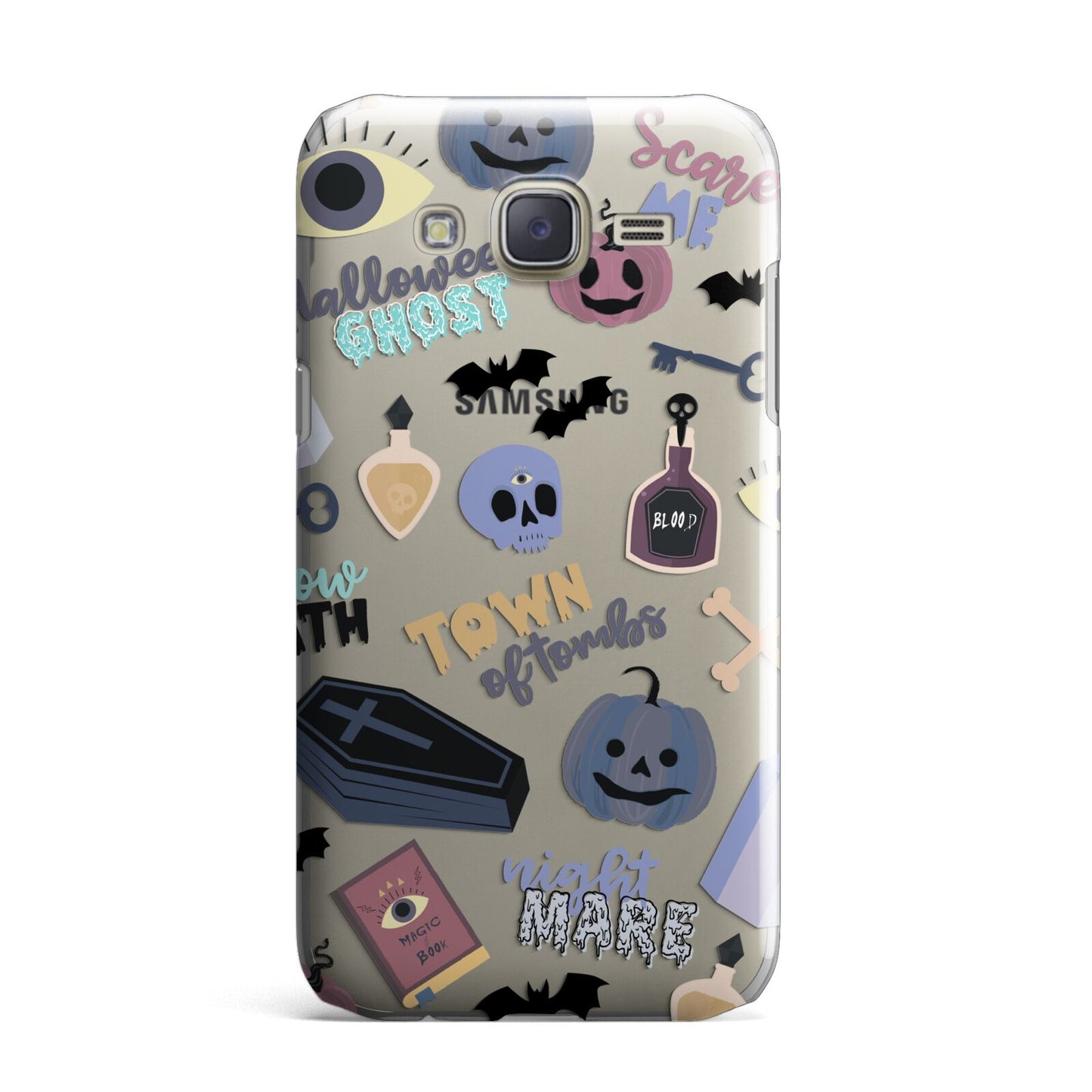 Spooky Blue Illustrations and Catchphrases Samsung Galaxy J7 Case