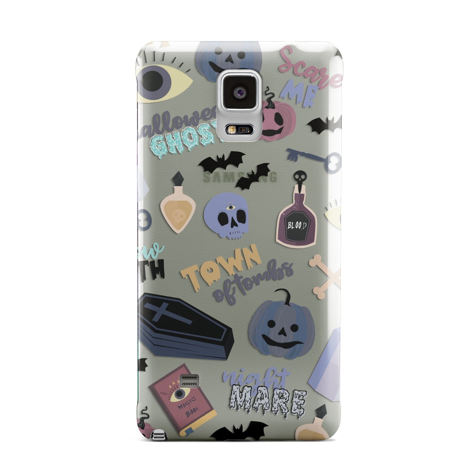 Spooky Blue Illustrations and Catchphrases Samsung Galaxy Note 4 Case