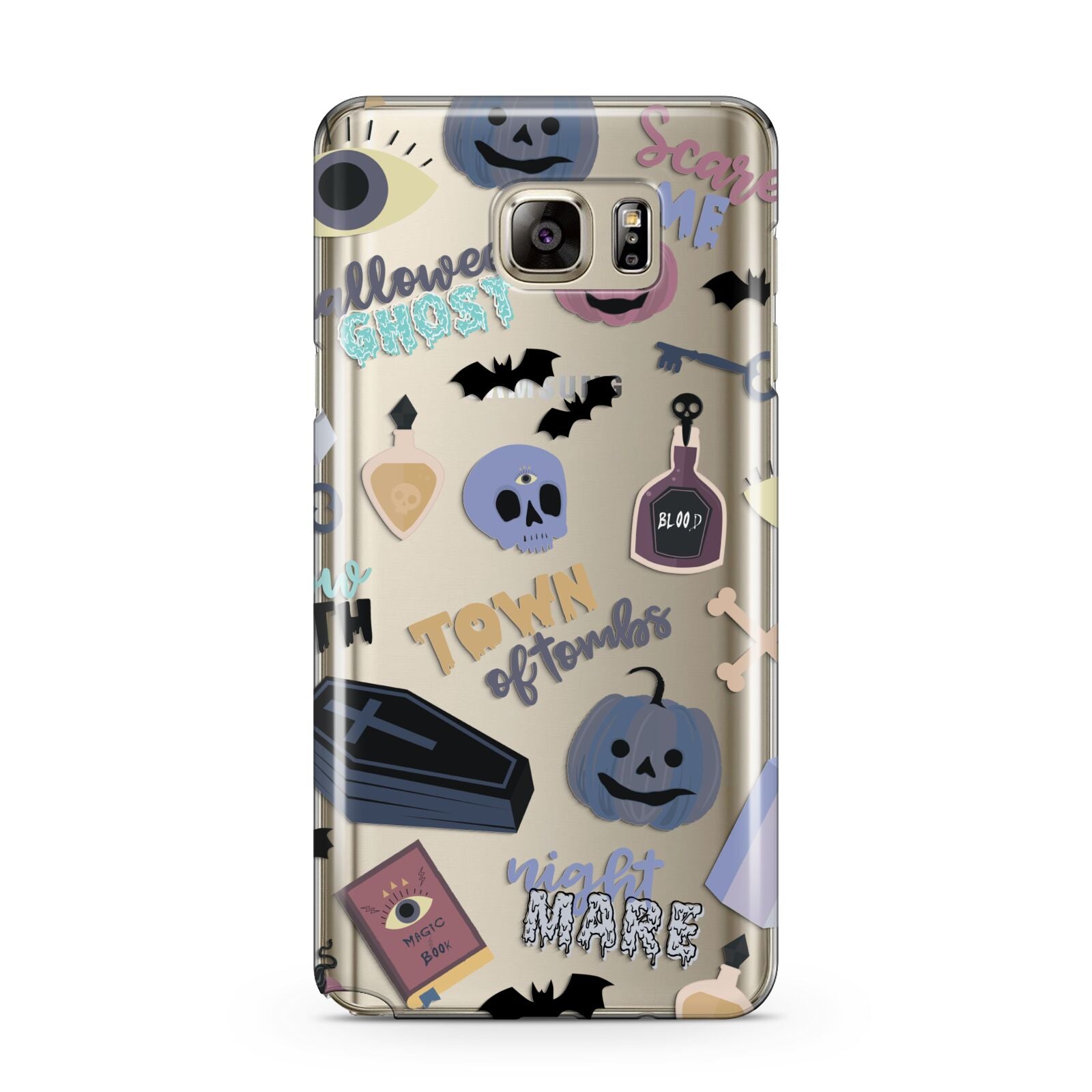 Spooky Blue Illustrations and Catchphrases Samsung Galaxy Note 5 Case