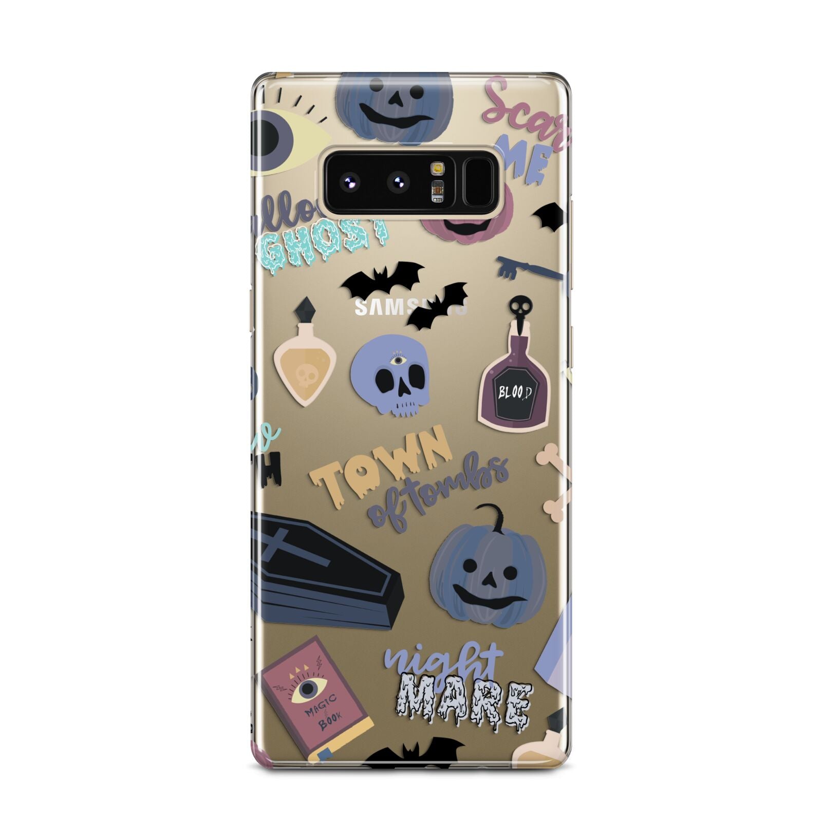 Spooky Blue Illustrations and Catchphrases Samsung Galaxy Note 8 Case